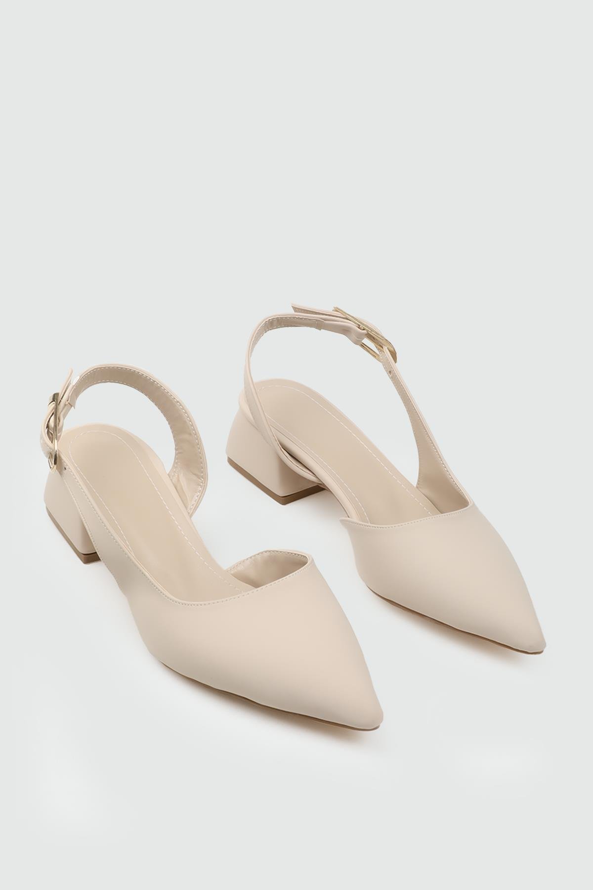 My Bella 25Y AMS-124 Kare Topuk Kadın Ayakkabı Ten