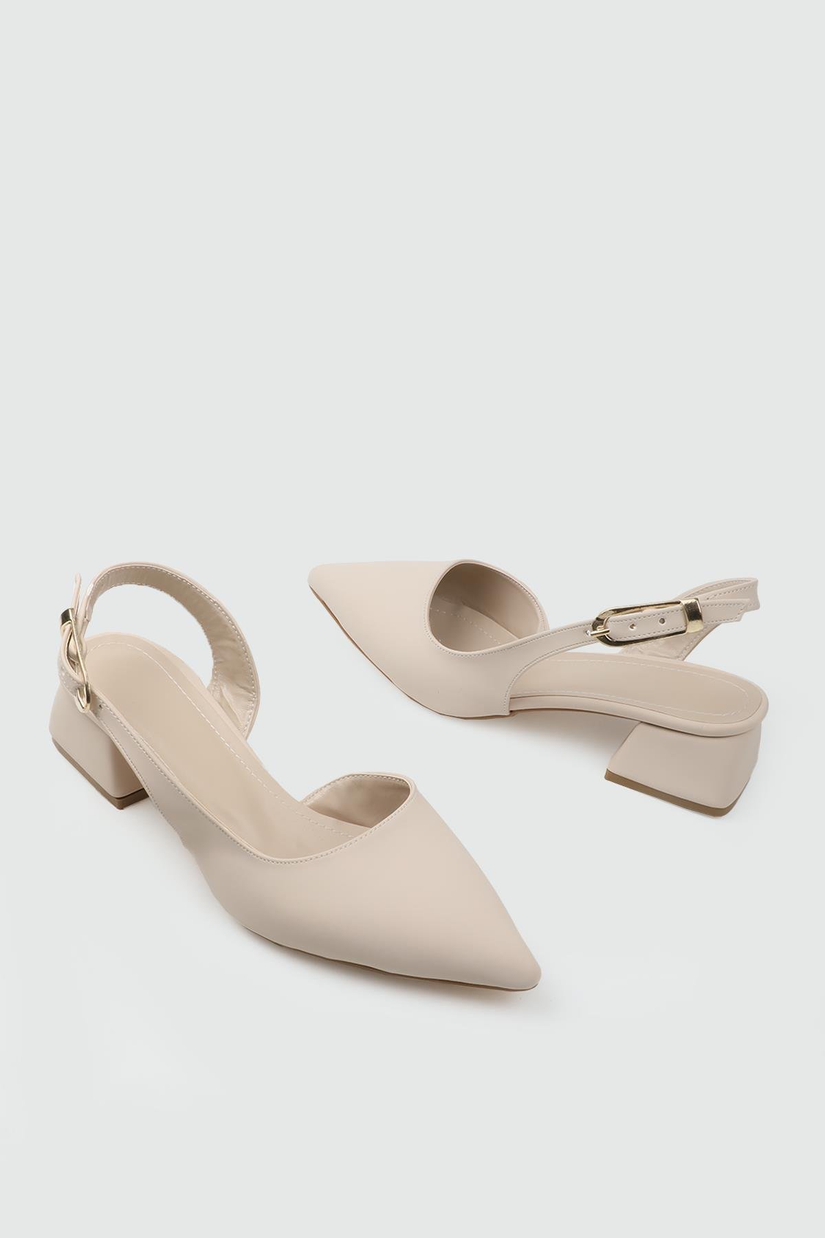 My Bella 25Y AMS-124 Kare Topuk Kadın Ayakkabı Ten