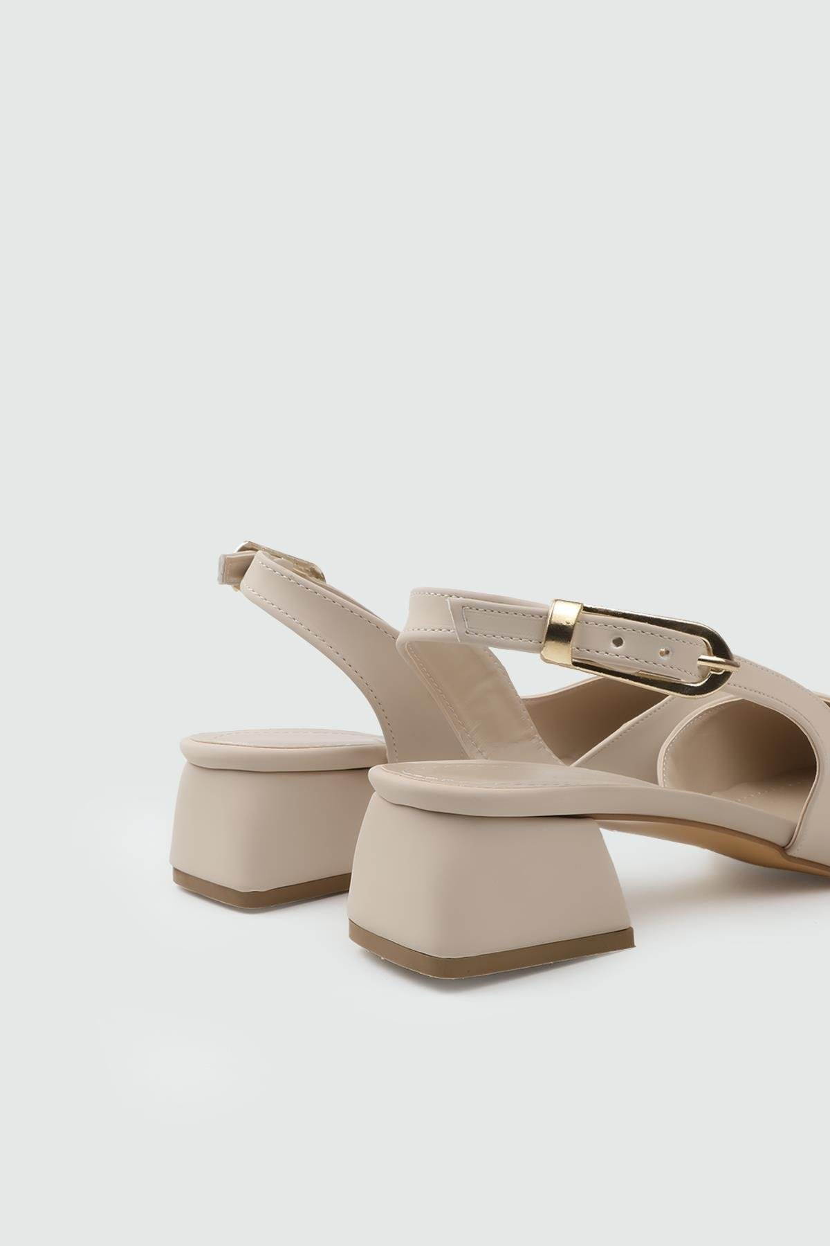 My Bella 25Y AMS-124 Kare Topuk Kadın Ayakkabı Ten