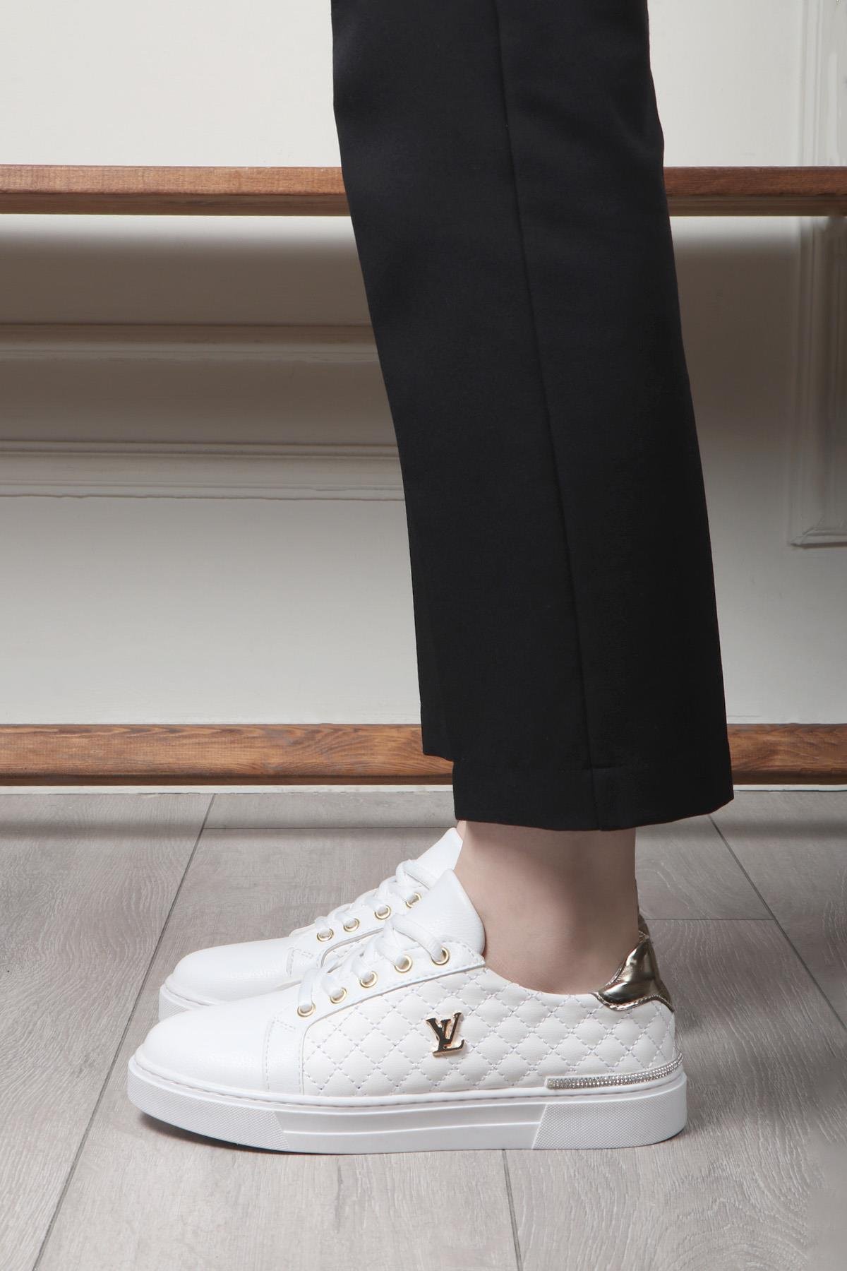 My Bella 25Y BH-5700 Kapitoneli Kadın Sneaker Beyaz