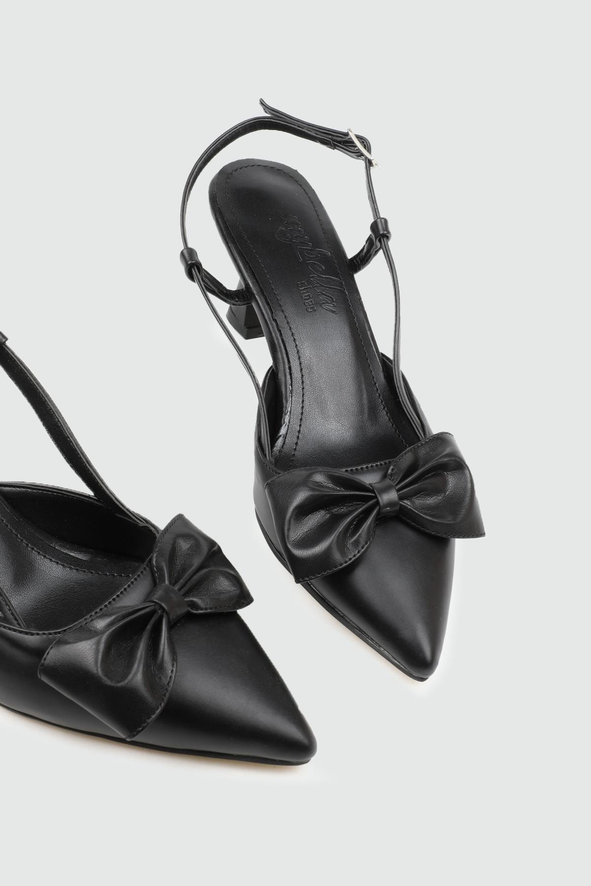 My Bella 25Y DR-1003/2 Fiyonlu AA Kadın Ayakkabı Siyah