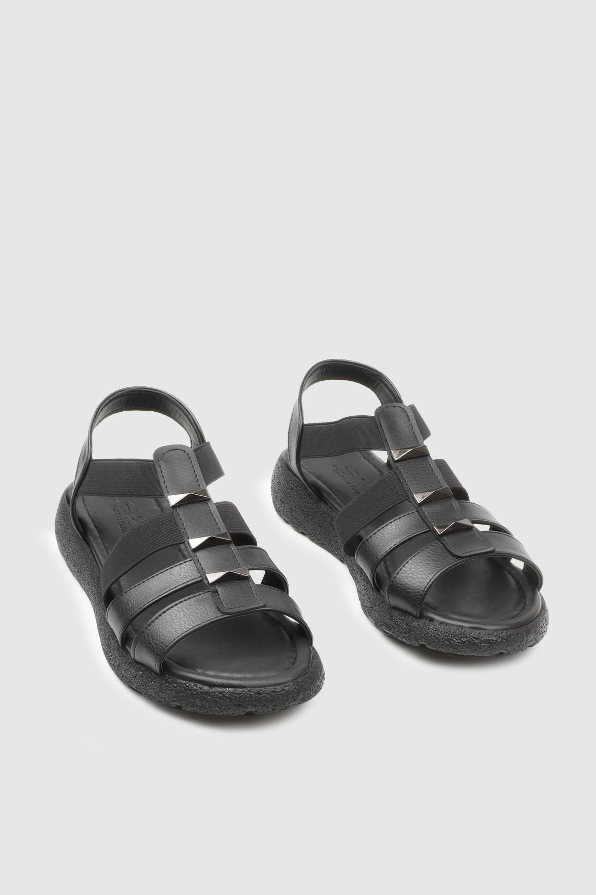 My Bella 25Y MŞ-941 Zımbalı Kadın Sandalet Siyah