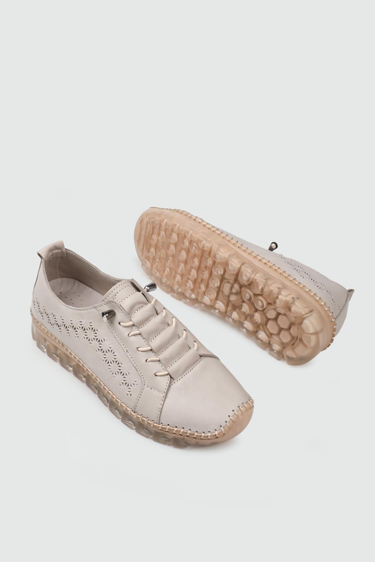 MY BELLA 25Y NB-680 Kadın Deri Ayakkabı silver grey