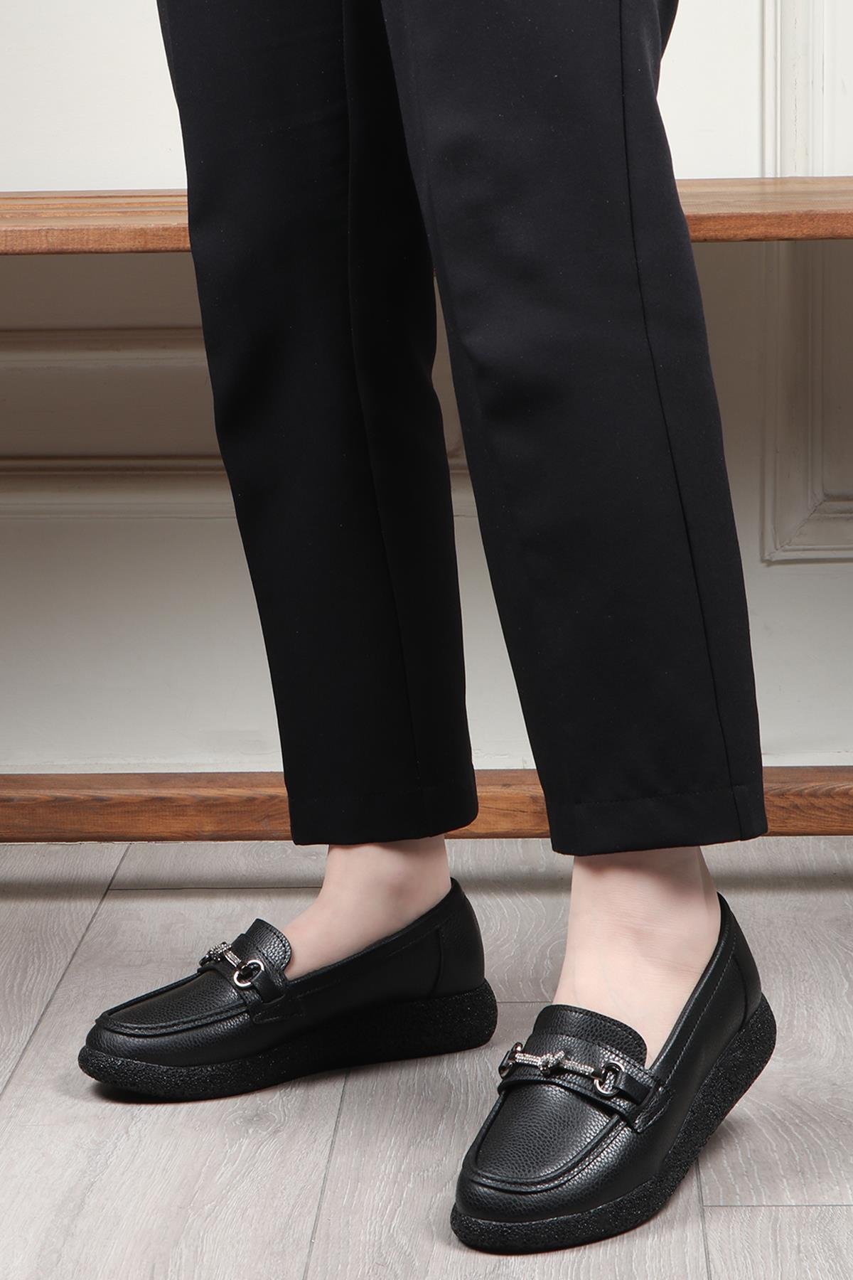 My Bella 25Y RV-111 Tokalı Kadın Ayakkabı Siyah