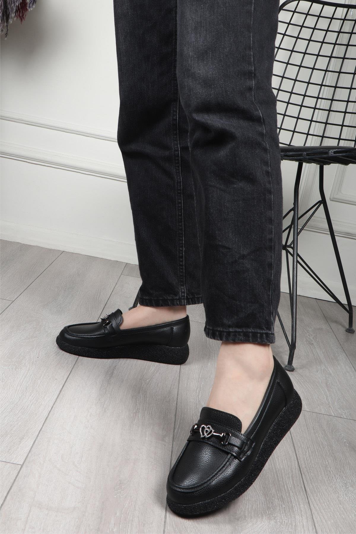 My Bella 25Y RV-112 Kalpli Toka Kadın Ayakkabı Siyah