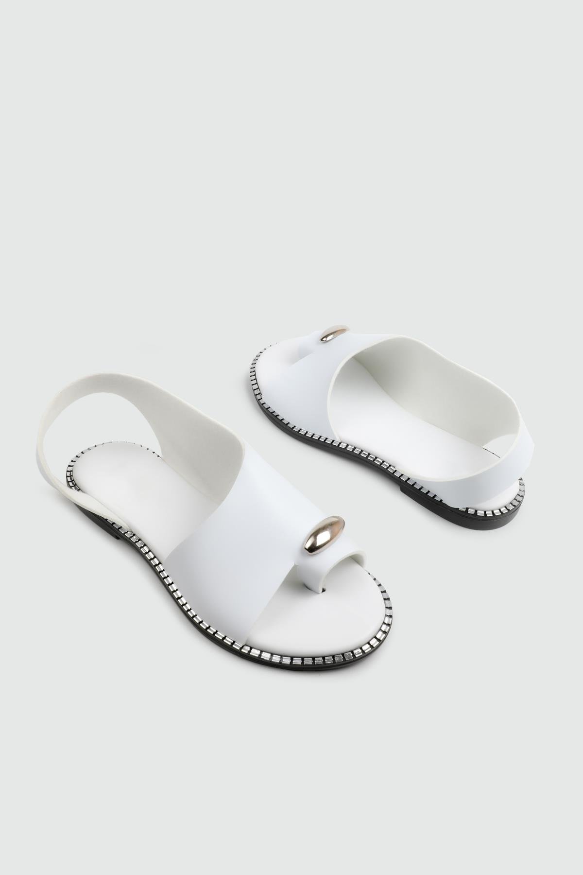 My Bella 25Y SDY-102 Parmak Arası  Kadın Sandalet Beyaz