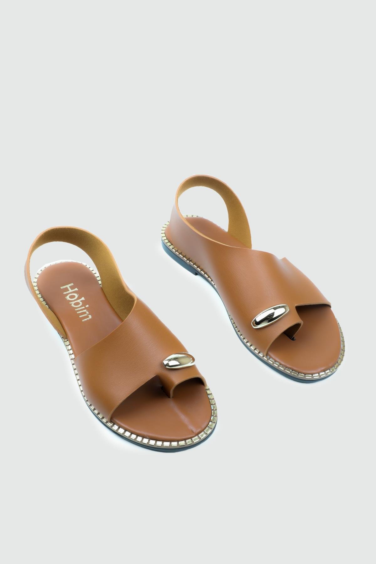 My Bella 25Y SDY-102 Parmak Arası  Kadın Sandalet Taba