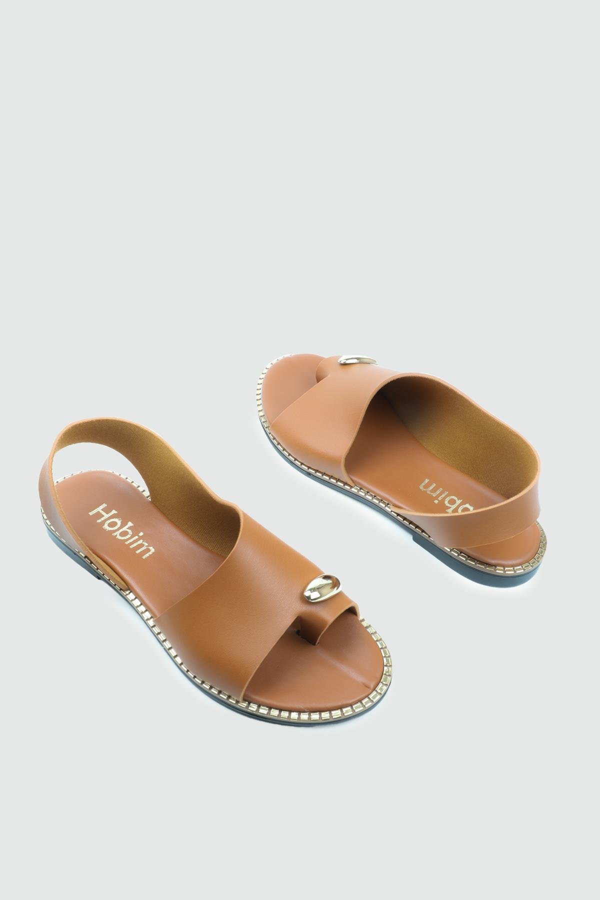 My Bella 25Y SDY-102 Parmak Arası  Kadın Sandalet Taba