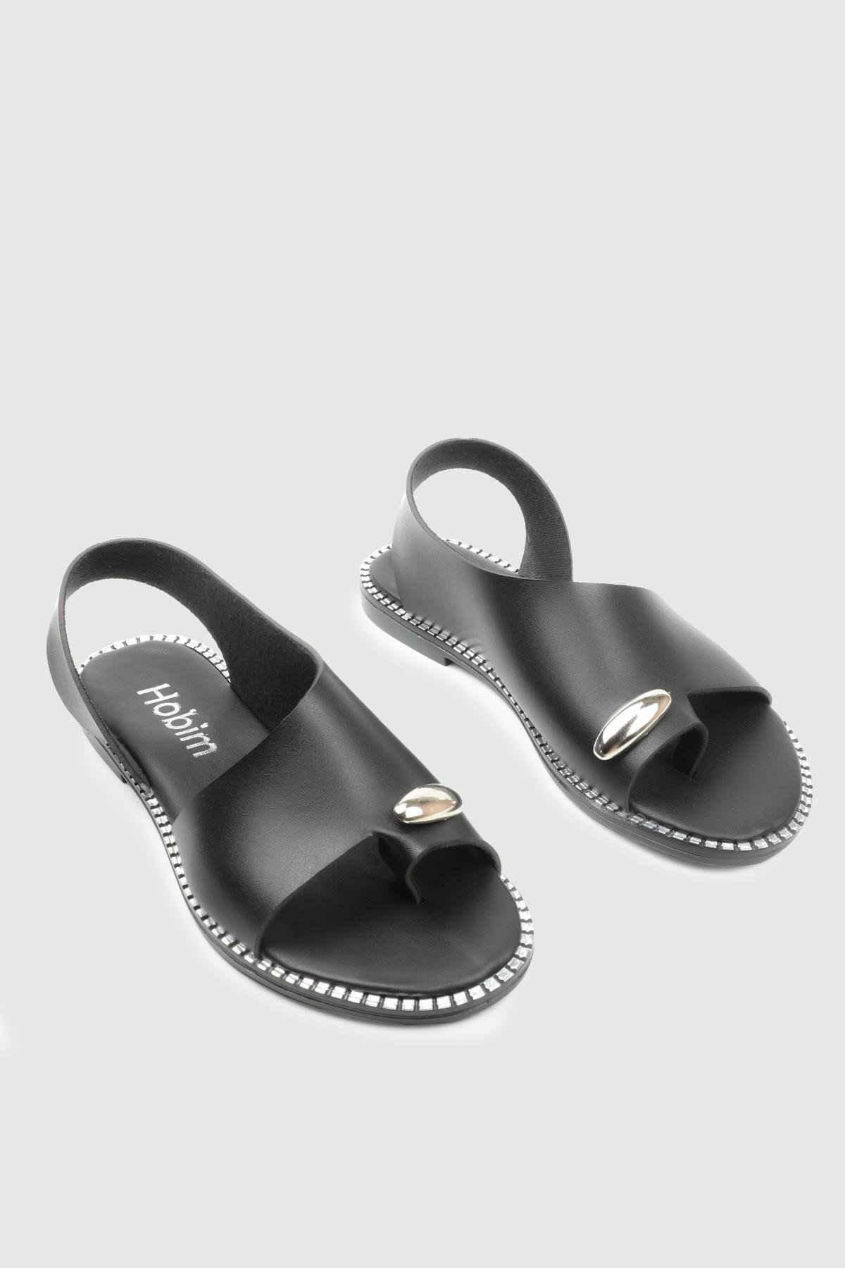 My Bella 25Y SDY-102 Parmak Arası  Kadın Sandalet Siyah