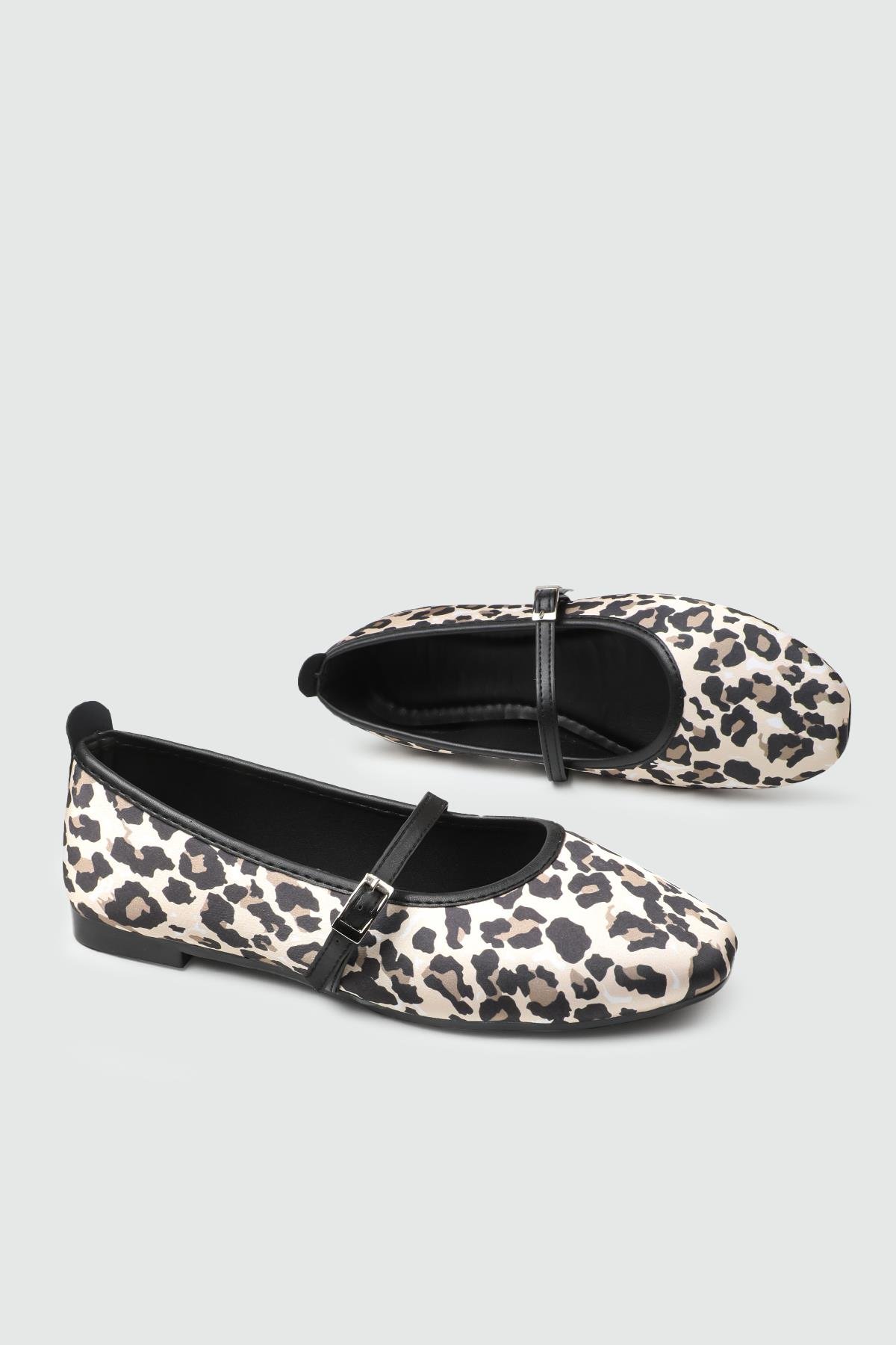 My Bella 25Y SDY-113 Bilekten Tokalı Kadın Babet Bej Leopar