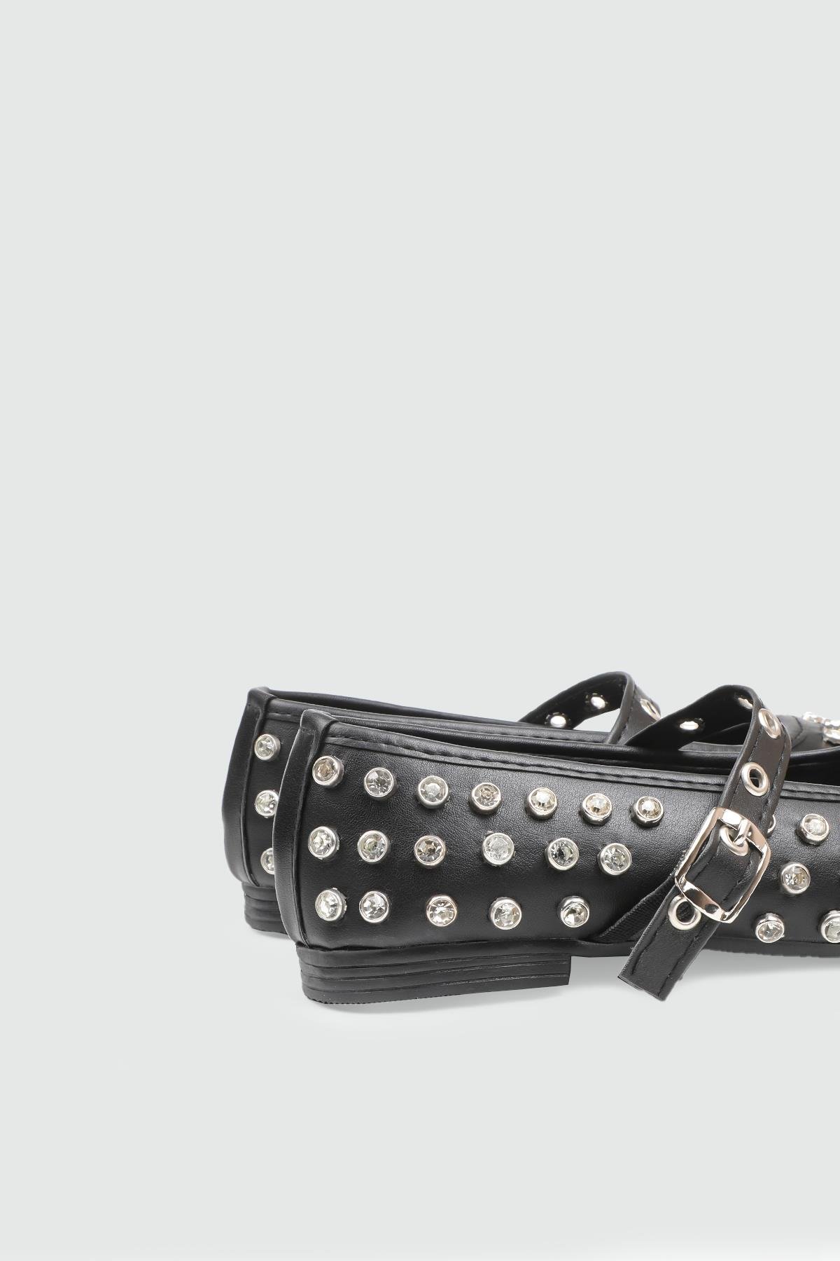 My Bella 25Y SDY-116-400 BB Taşlı Kadın Babet Siyah