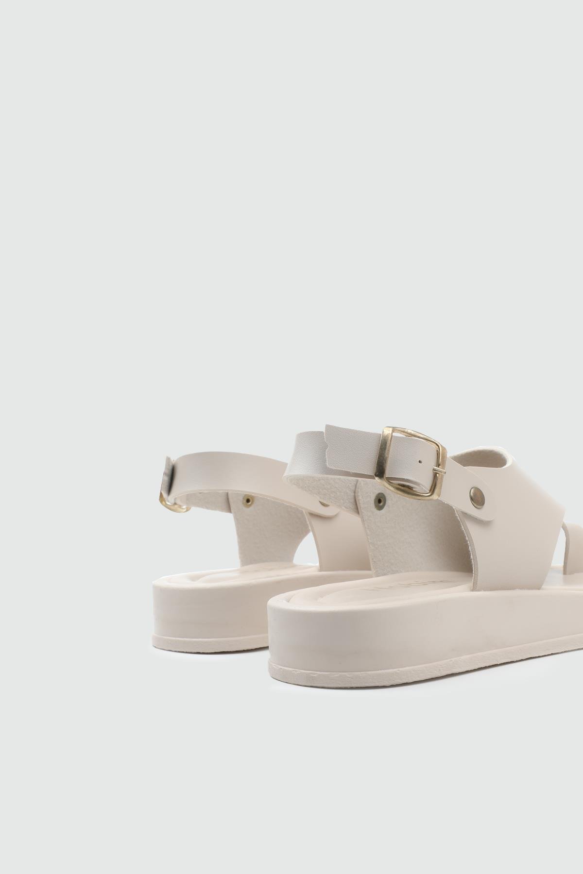 My Bella 25Y SDY-701 Parmak Arası Kadın Sandalet Bej