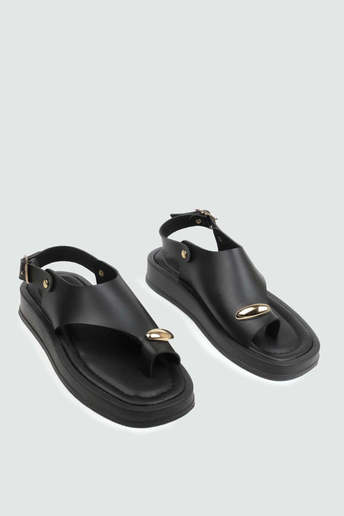 My Bella 25Y SDY-701 Parmak Arası Kadın Sandalet Siyah