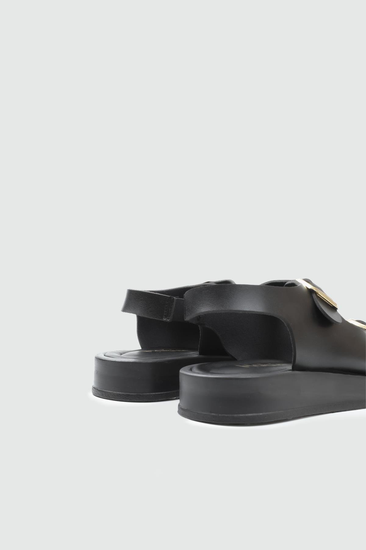 My Bella 25Y SDY-702 Çift Toka Kadın Sandalet Siyah