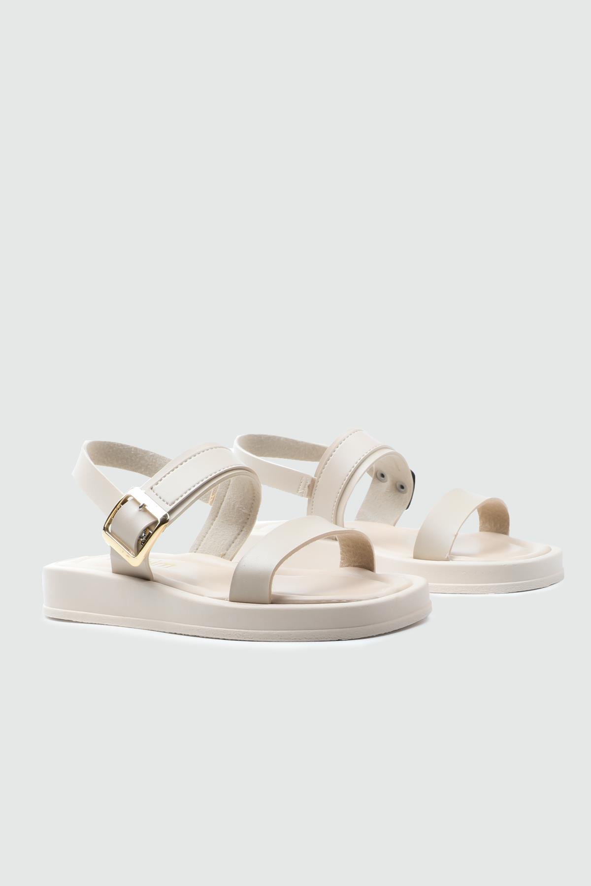 My Bella 25Y SDY-703 Tokalı Kadın Sandalet Bej