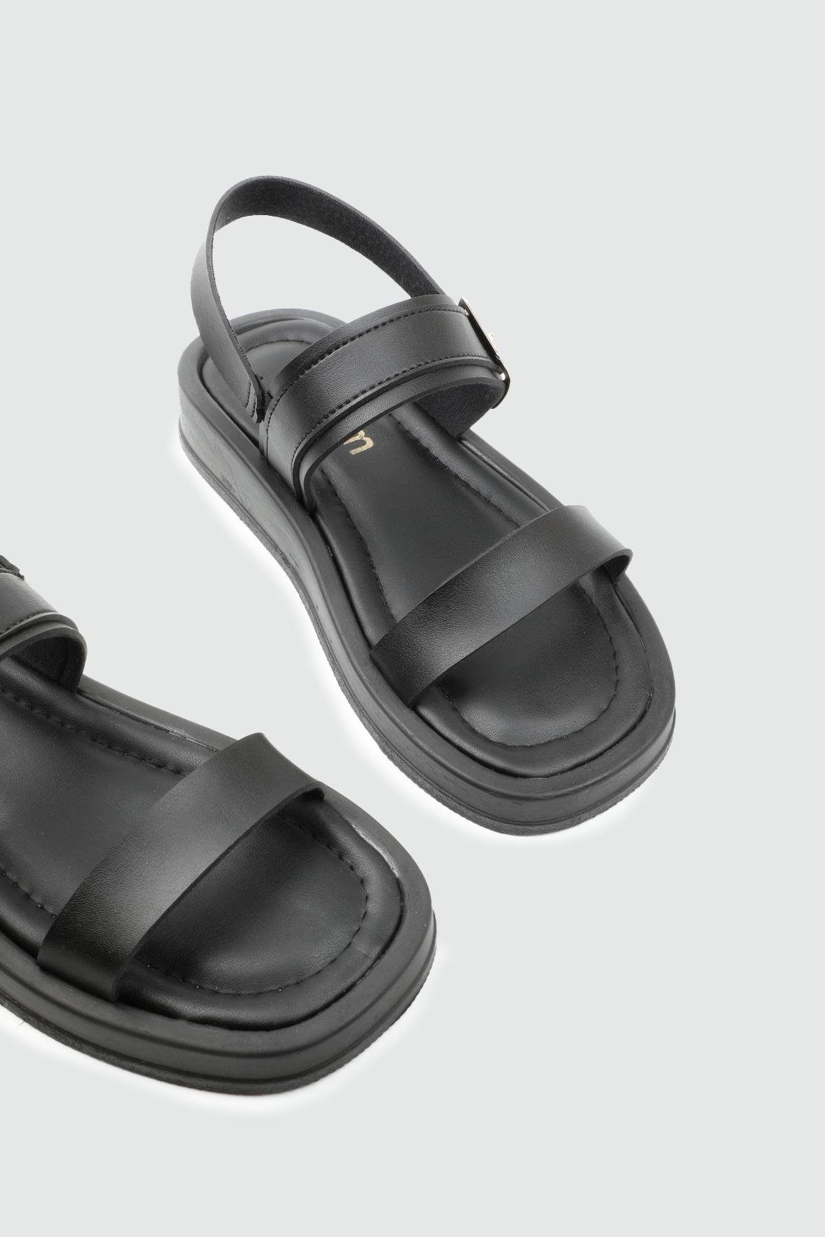 My Bella 25Y SDY-703 Tokalı Kadın Sandalet Siyah