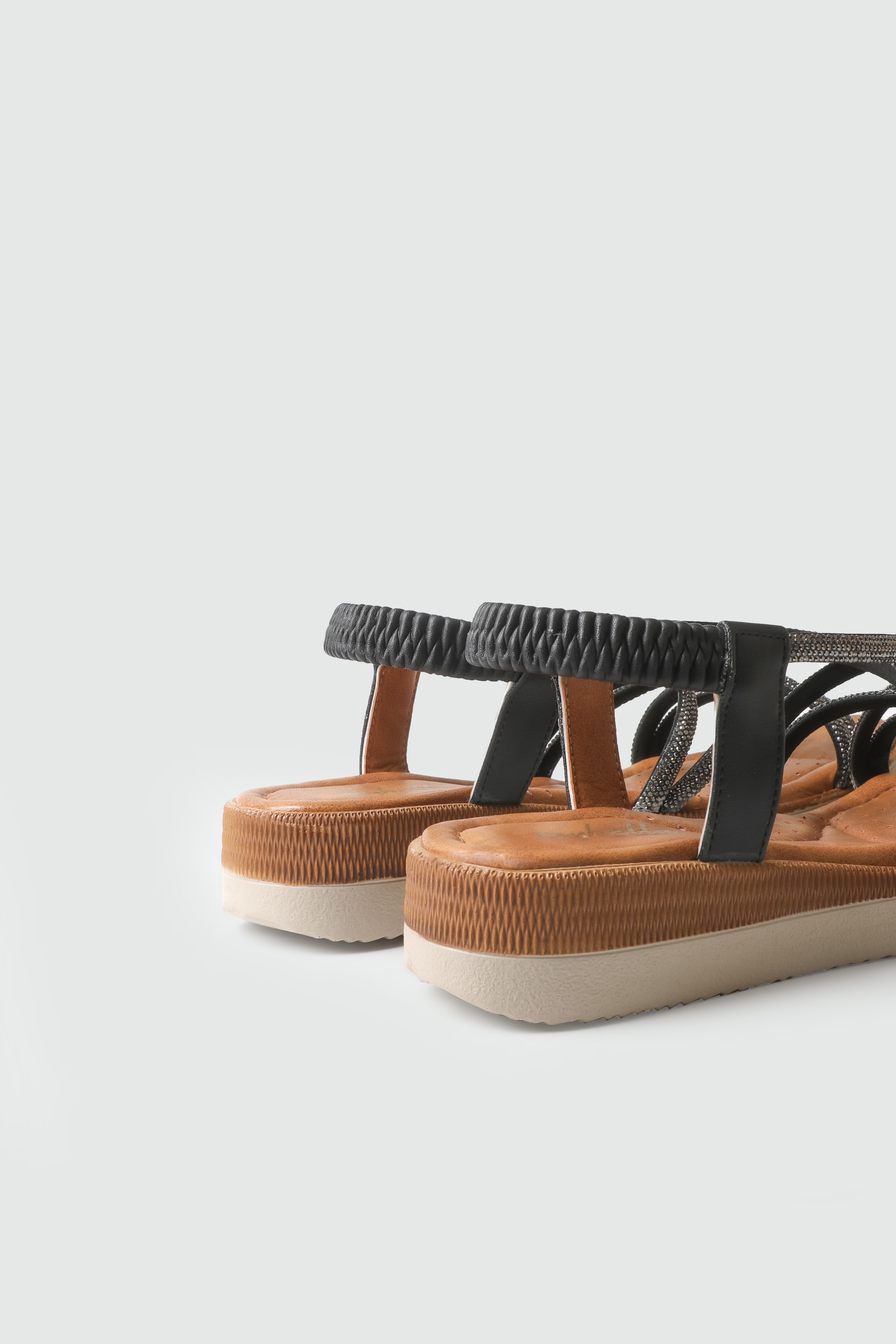 My Bella 25Y SP-331 Taşlı Kadın Sandalet Siyah