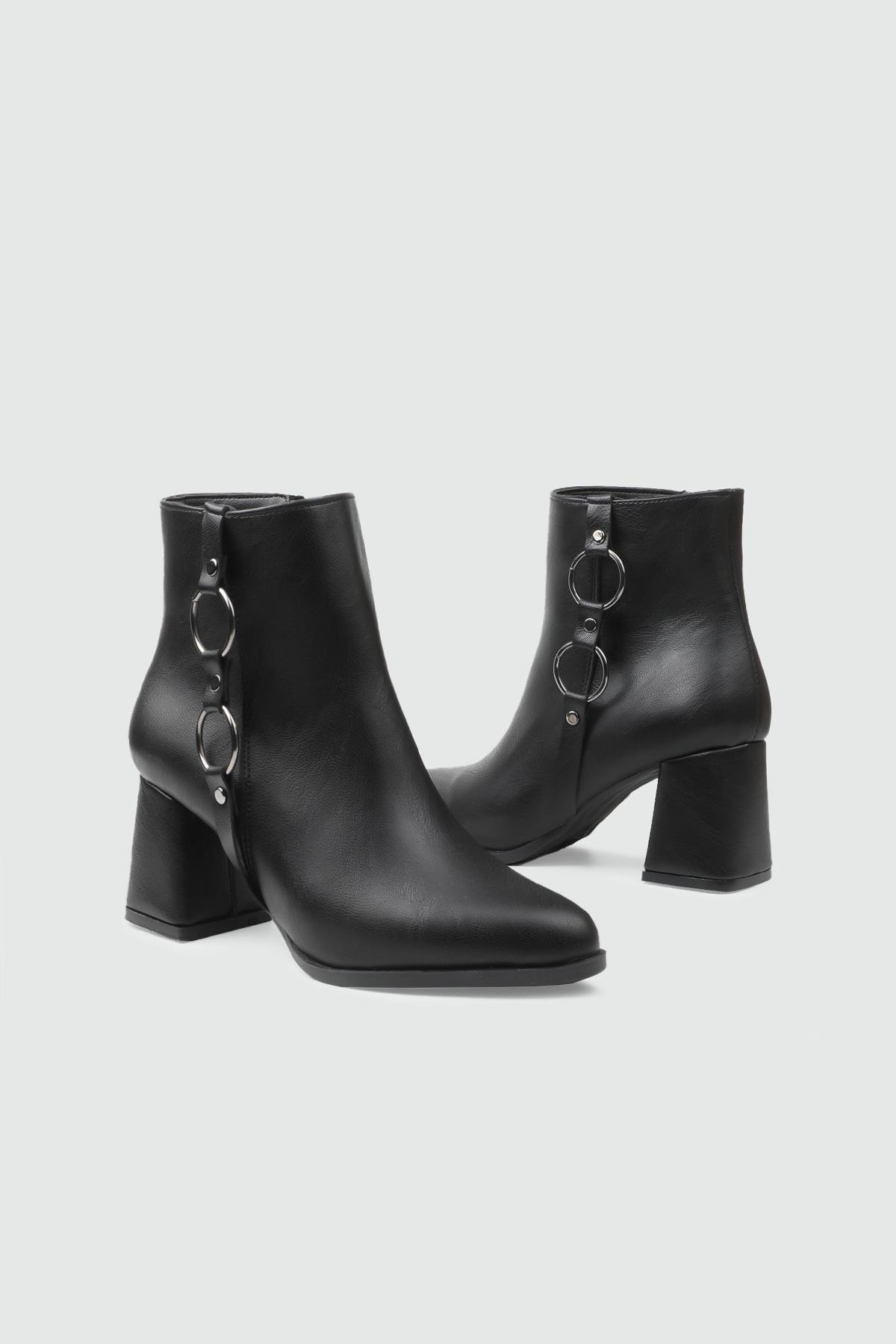 MY BELLA AC-502 25K Halkalı Kadın Bot Siyah