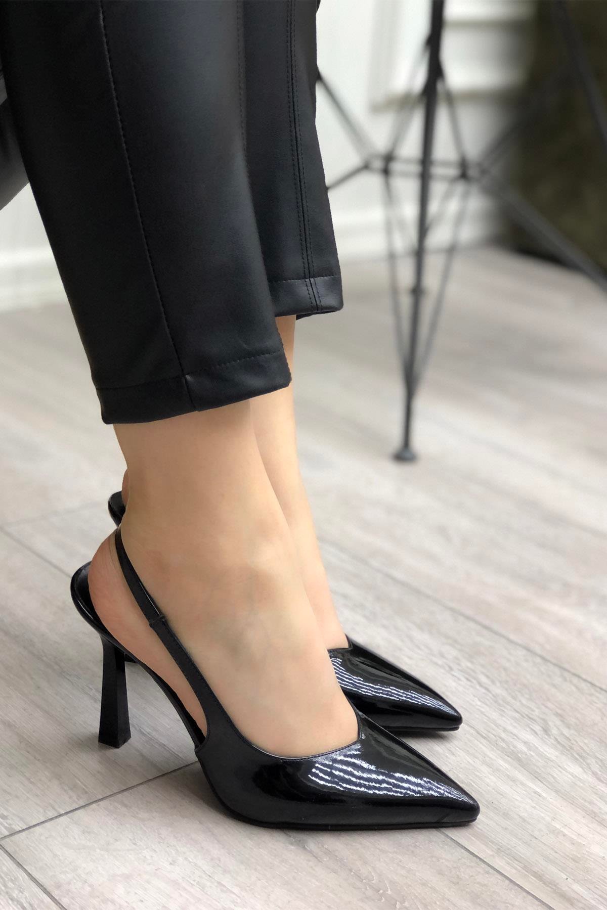 My Bella Angela Topuklu Kadın Ayakkabı Siyah Rugan
