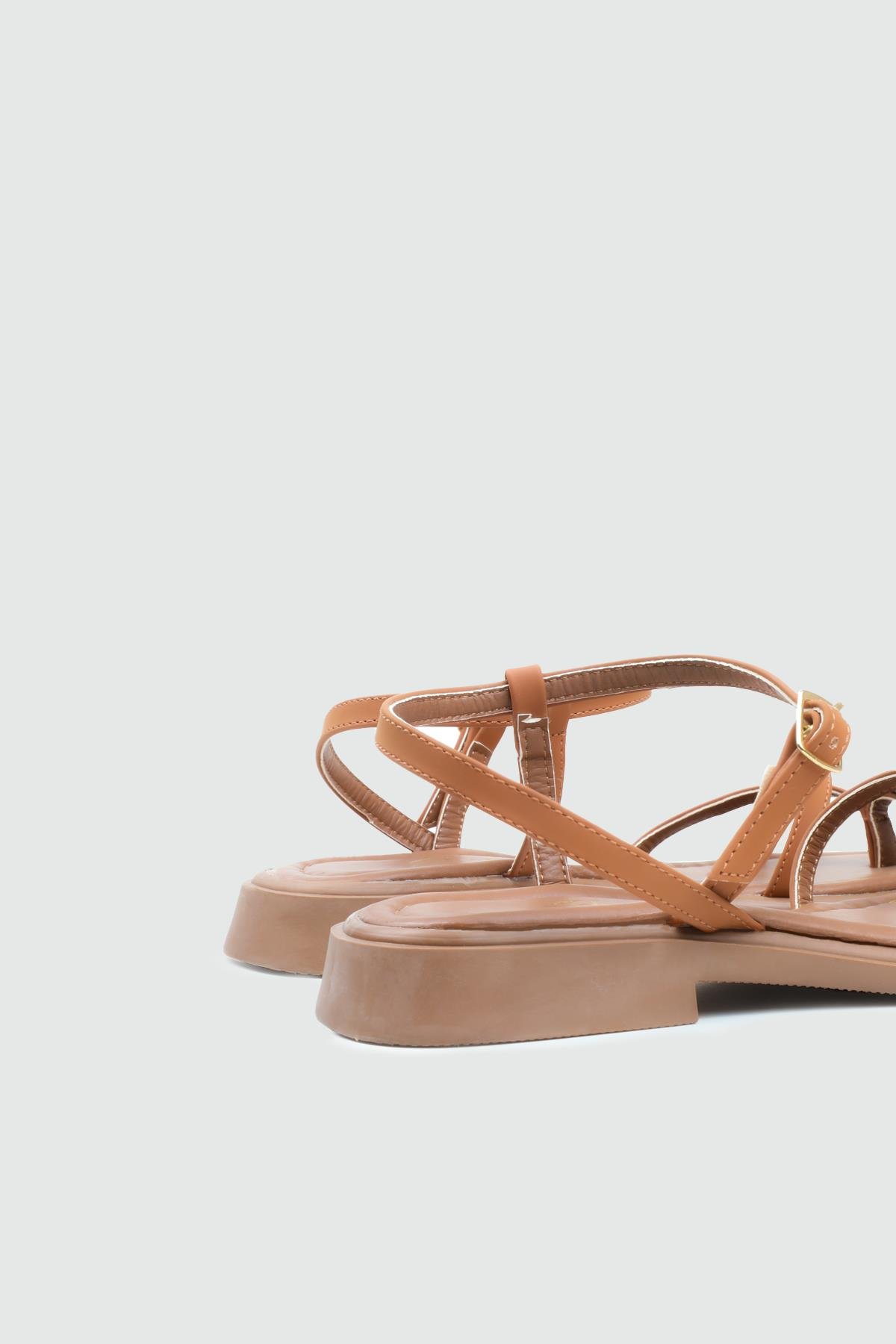 MY BELLA BLN-2025 Parmak Arası  Kadın Sandalet Taba