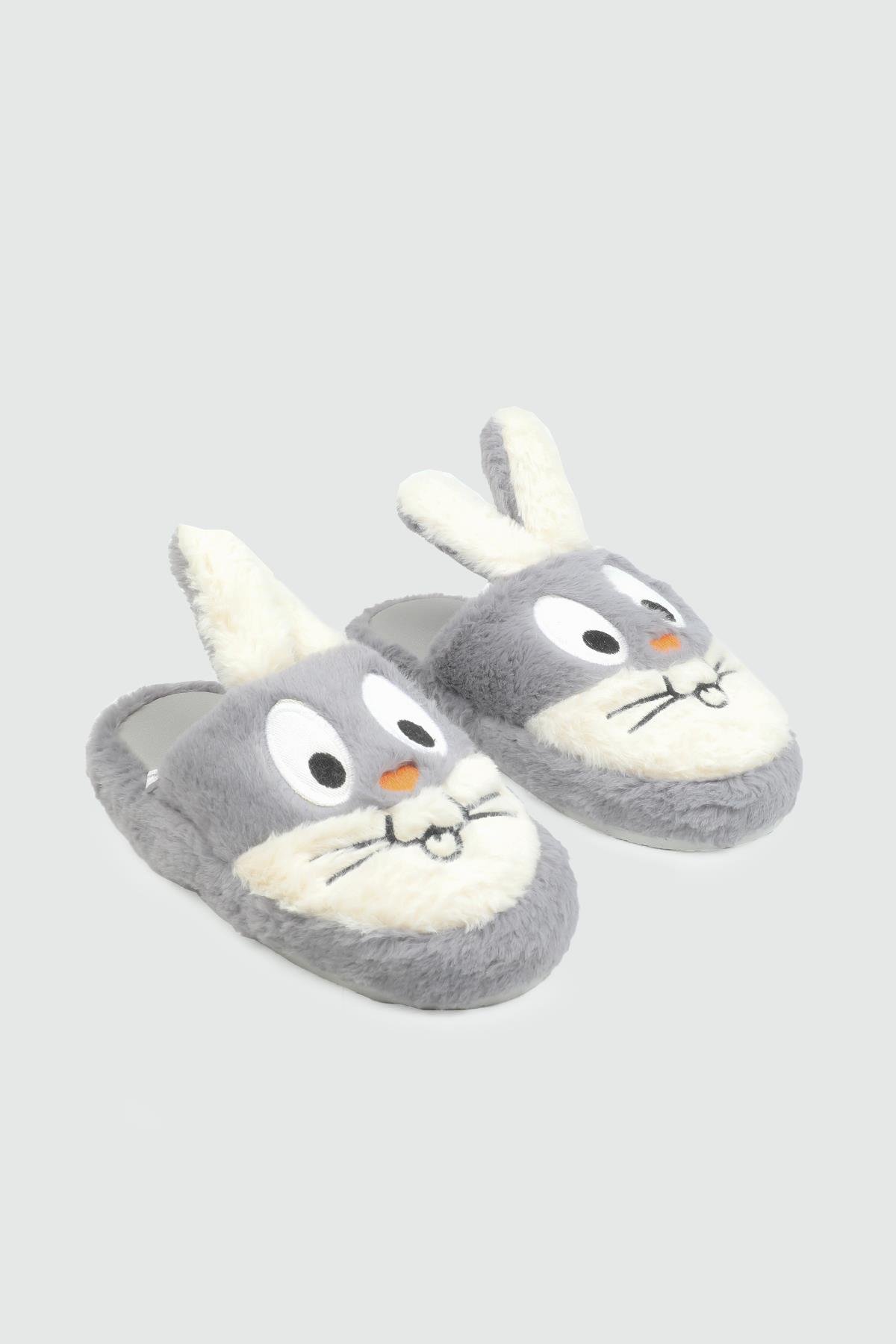 My Bella Bugs Bunny 25K Kadın Terlik Beyaz Gri