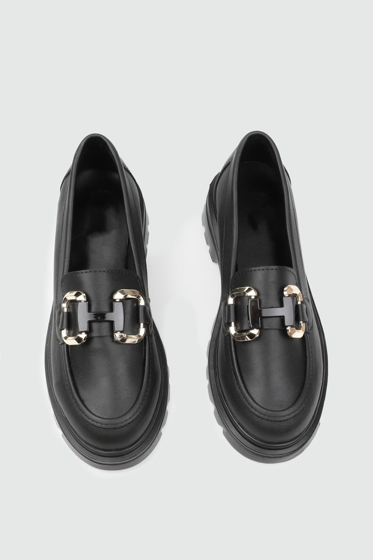My Bella DRS-170 25K Gucci Toka Makosen Kadın Ayakkabı Siyah