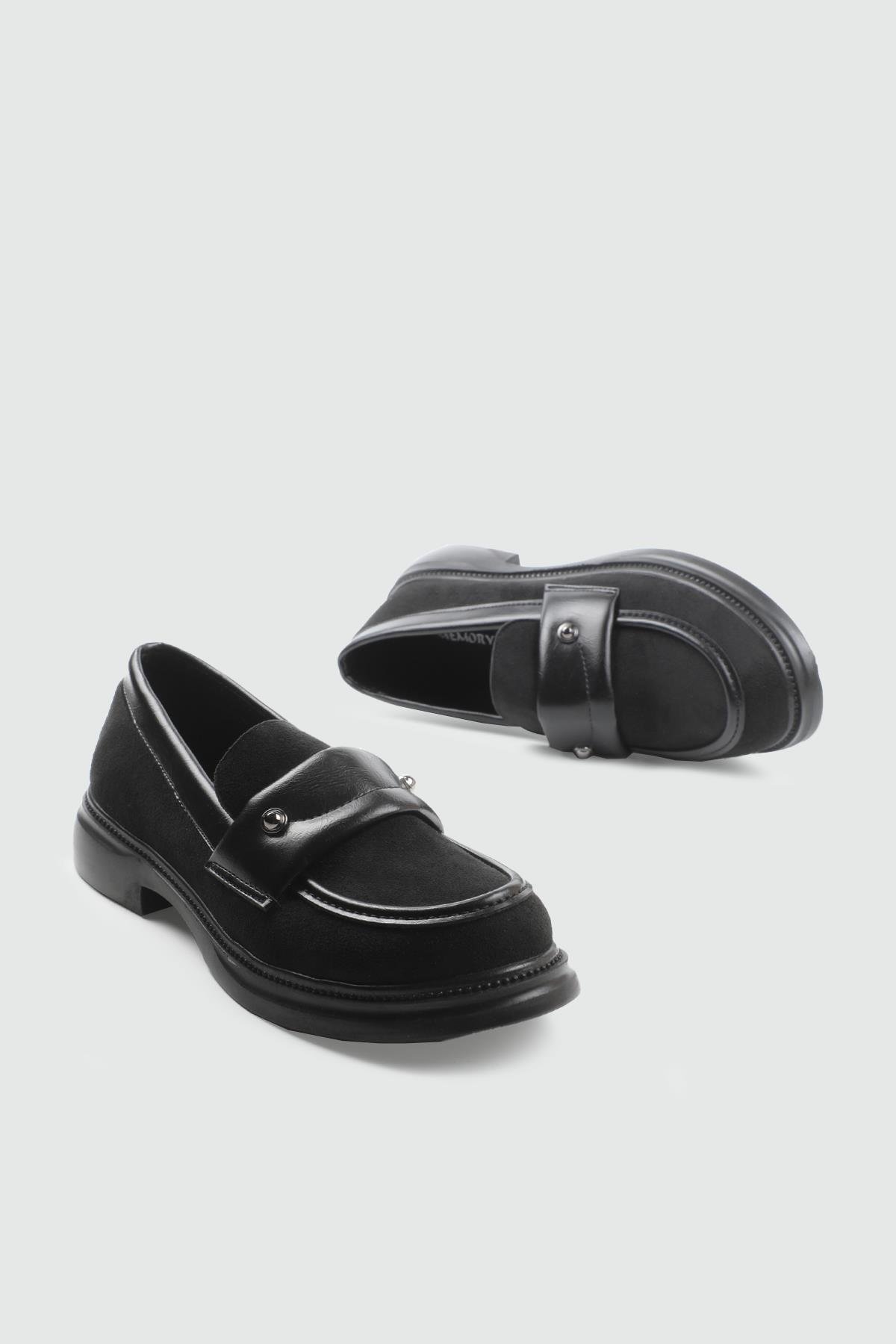 MY BELLA DV-2540 25K Makosen Kadın Ayakkabı Siyah Süet