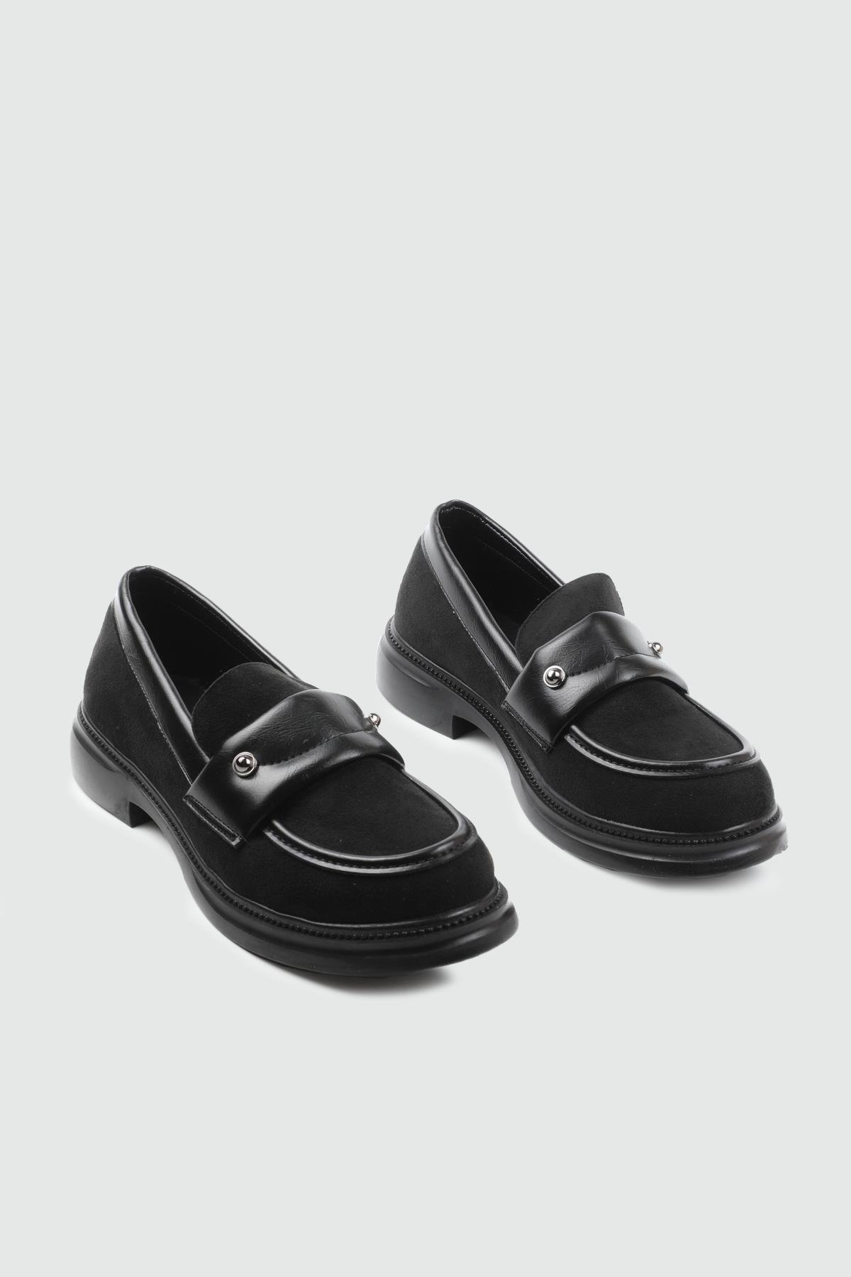 MY BELLA DV-2540 25K Makosen Kadın Ayakkabı Siyah Süet