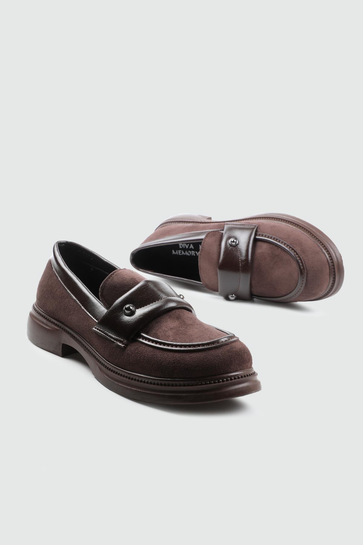 MY BELLA DV-2540 25K Makosen Kadın Ayakkabı Kahve Süet