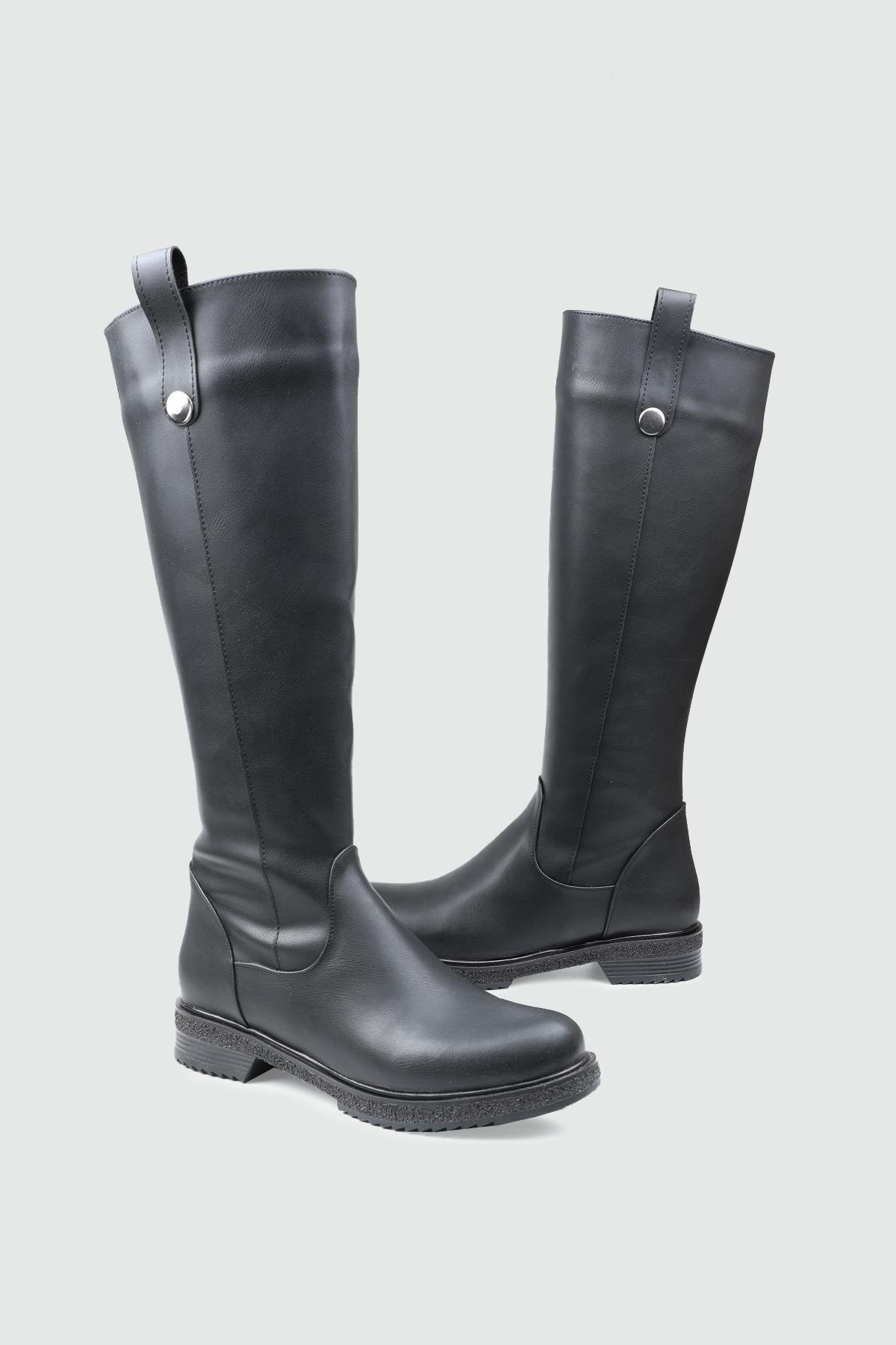 MY BELLA FHM-1425 25K Metal Toka Kadın Çizme Siyah