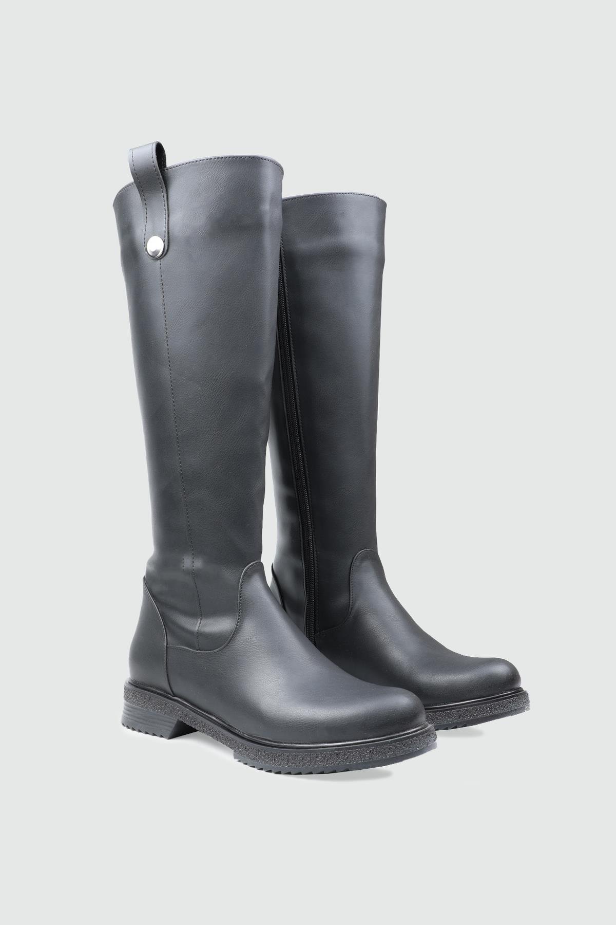 MY BELLA FHM-1425 25K Metal Toka Kadın Çizme Siyah