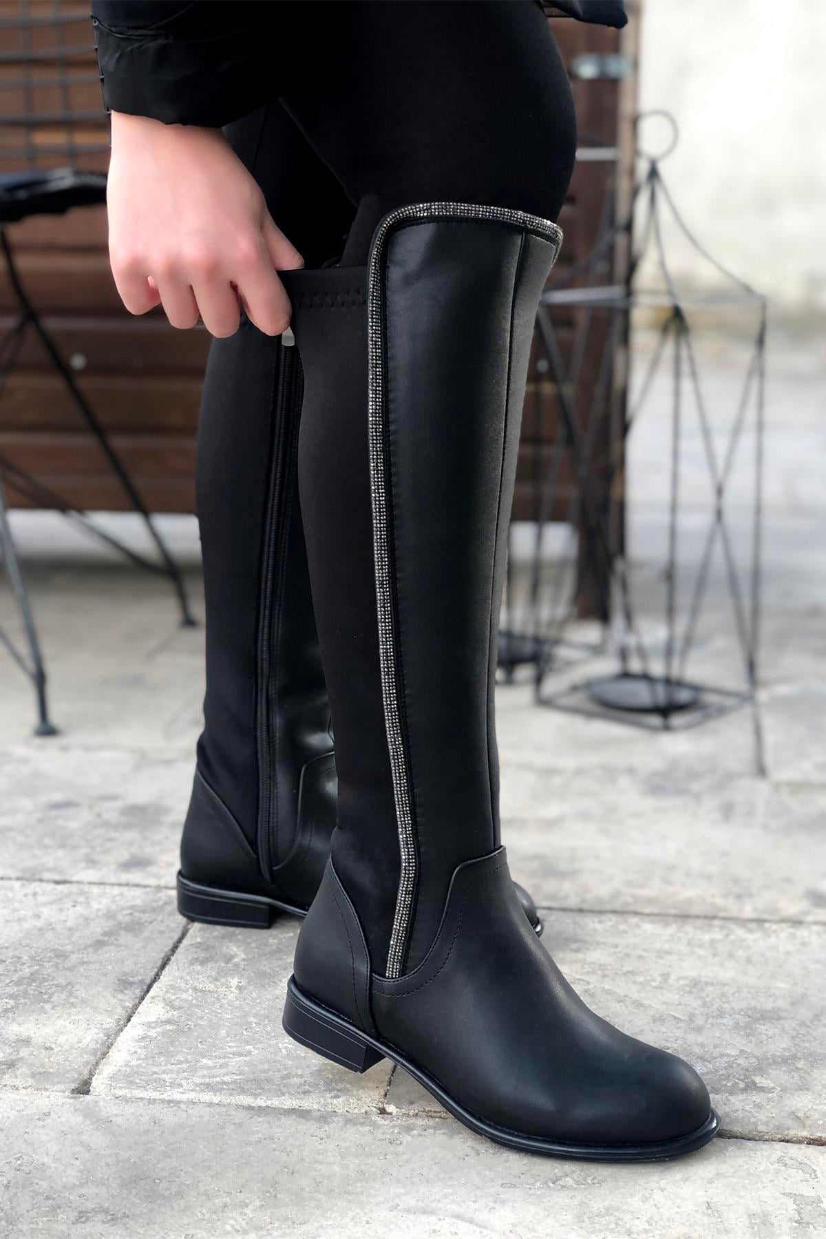 My Bella GK-508 Streç Kadın Çizme Siyah
