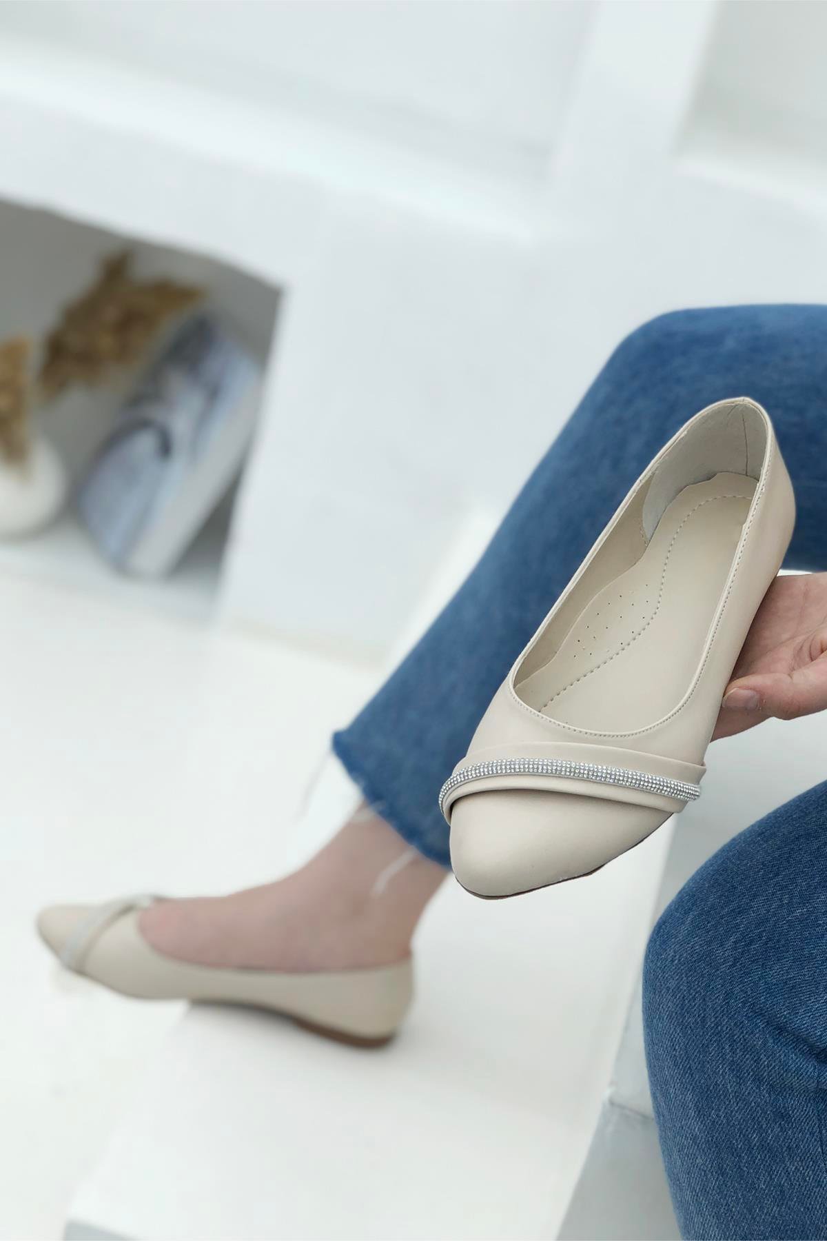 My Bella HL-1009 Taşlı Kadın Babet Ten