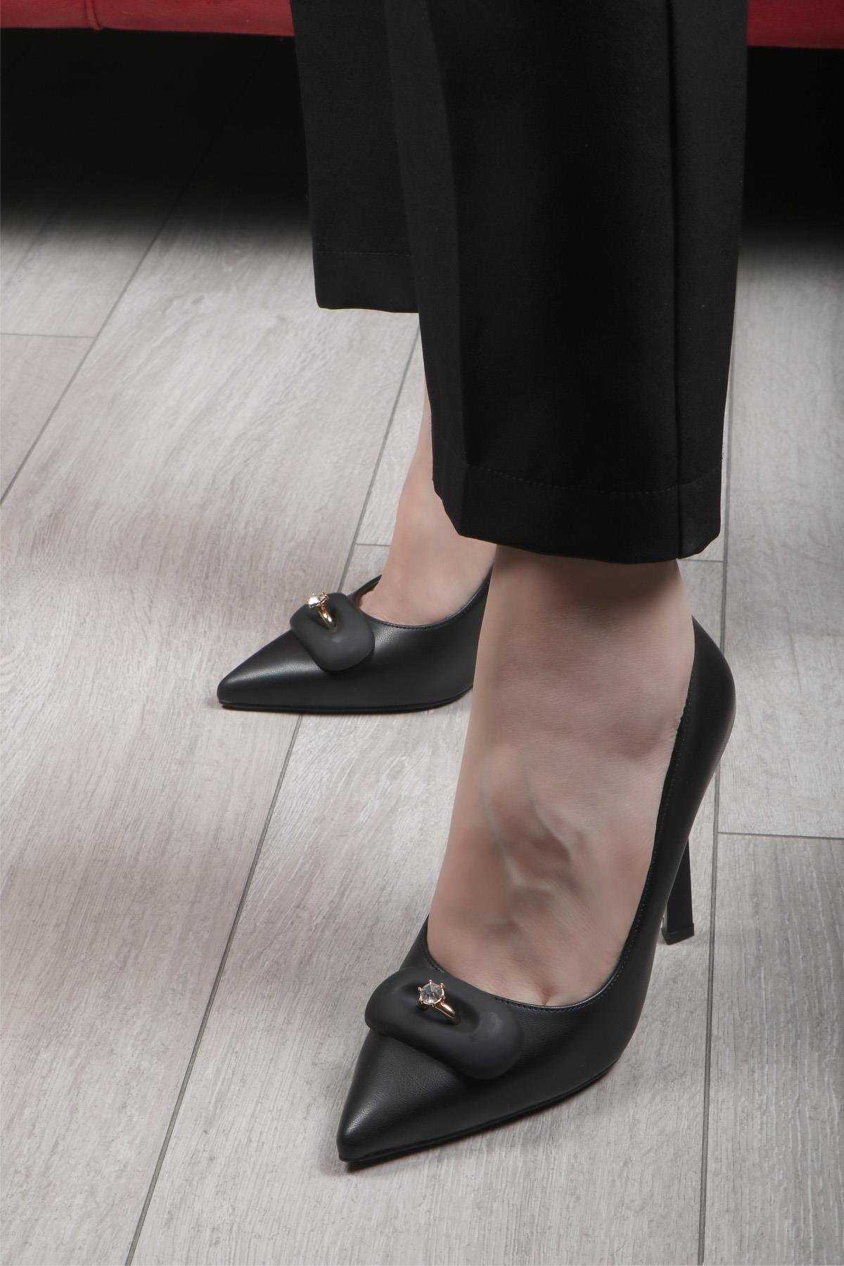 My Bella HM-600 Pırlantalı Kadın Ayakkabı Siyah