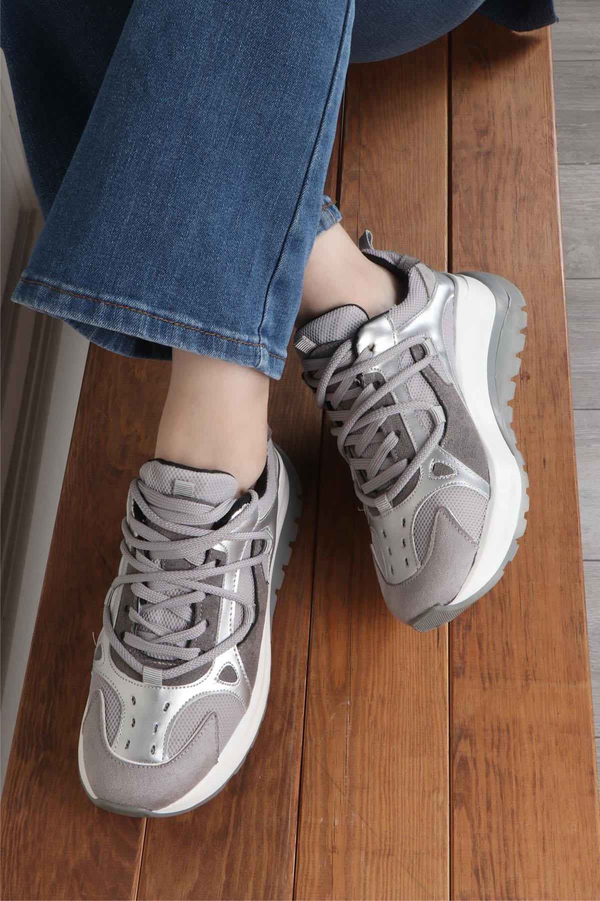 MY BELLA KÇL SP131 Kadın Spor Ayakkabı Gri