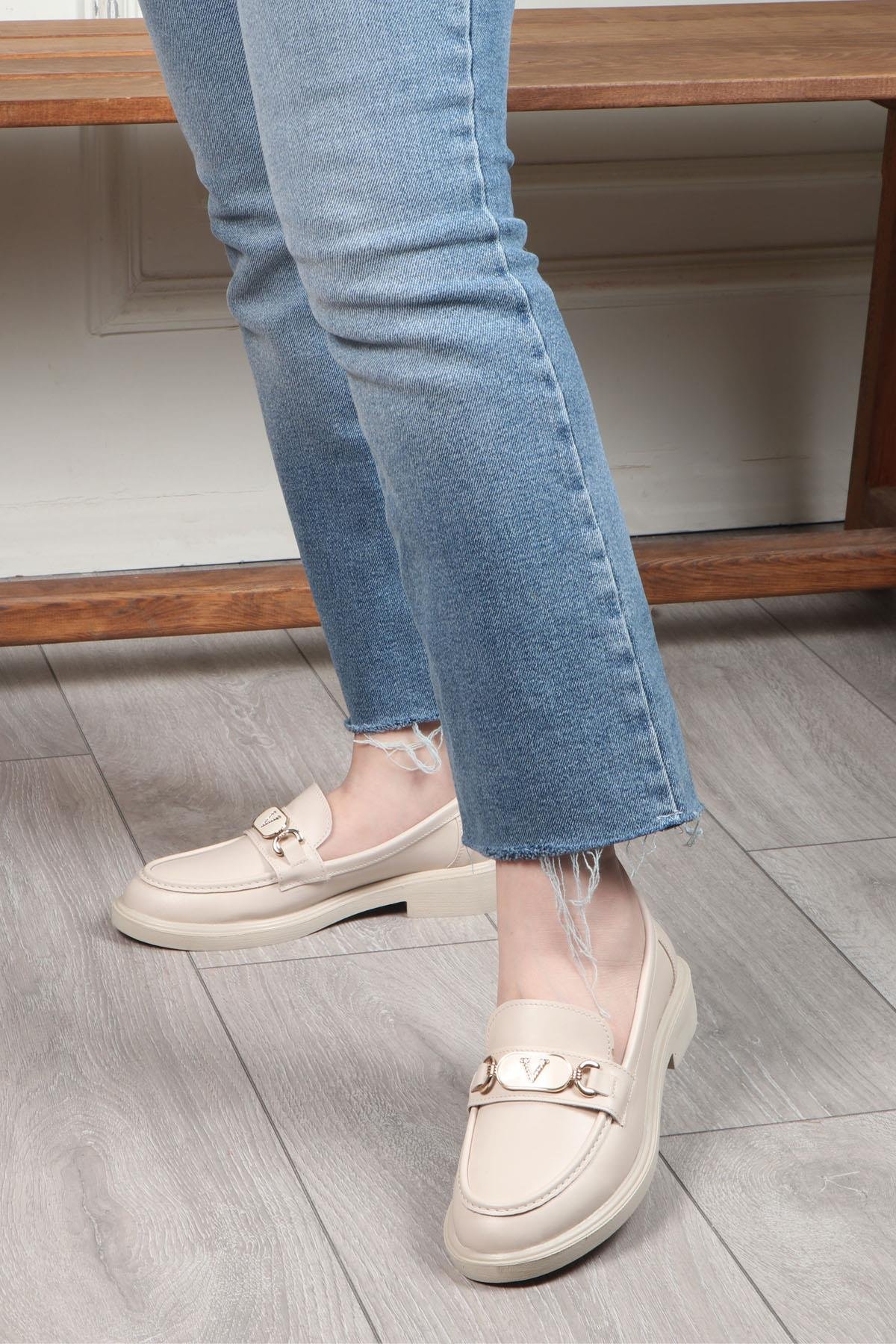 My Bella KL-077  V Taş Kadın Ayakkabı Ten