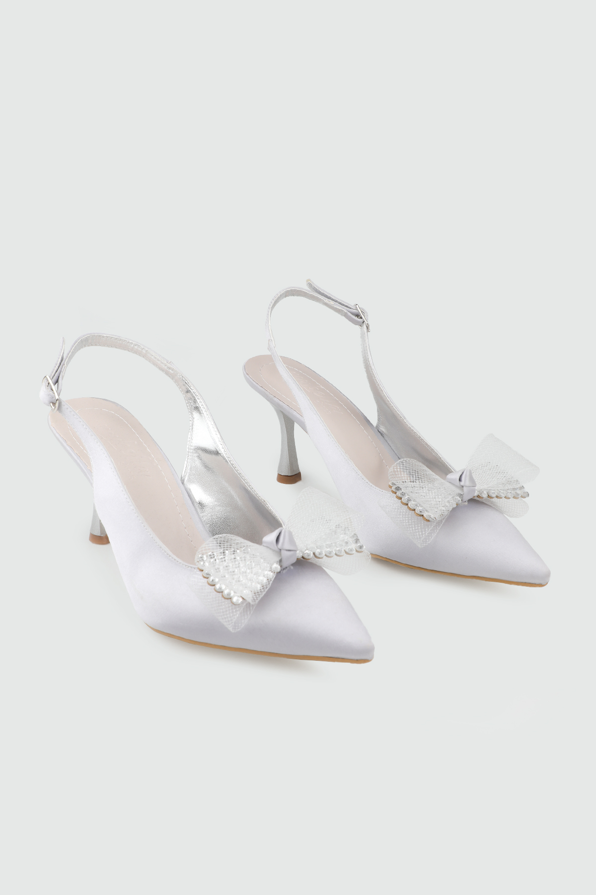 My Bella KRD-017 26Y Fiyonklu İT Kadın Ayakkabı Gümüş Saten
