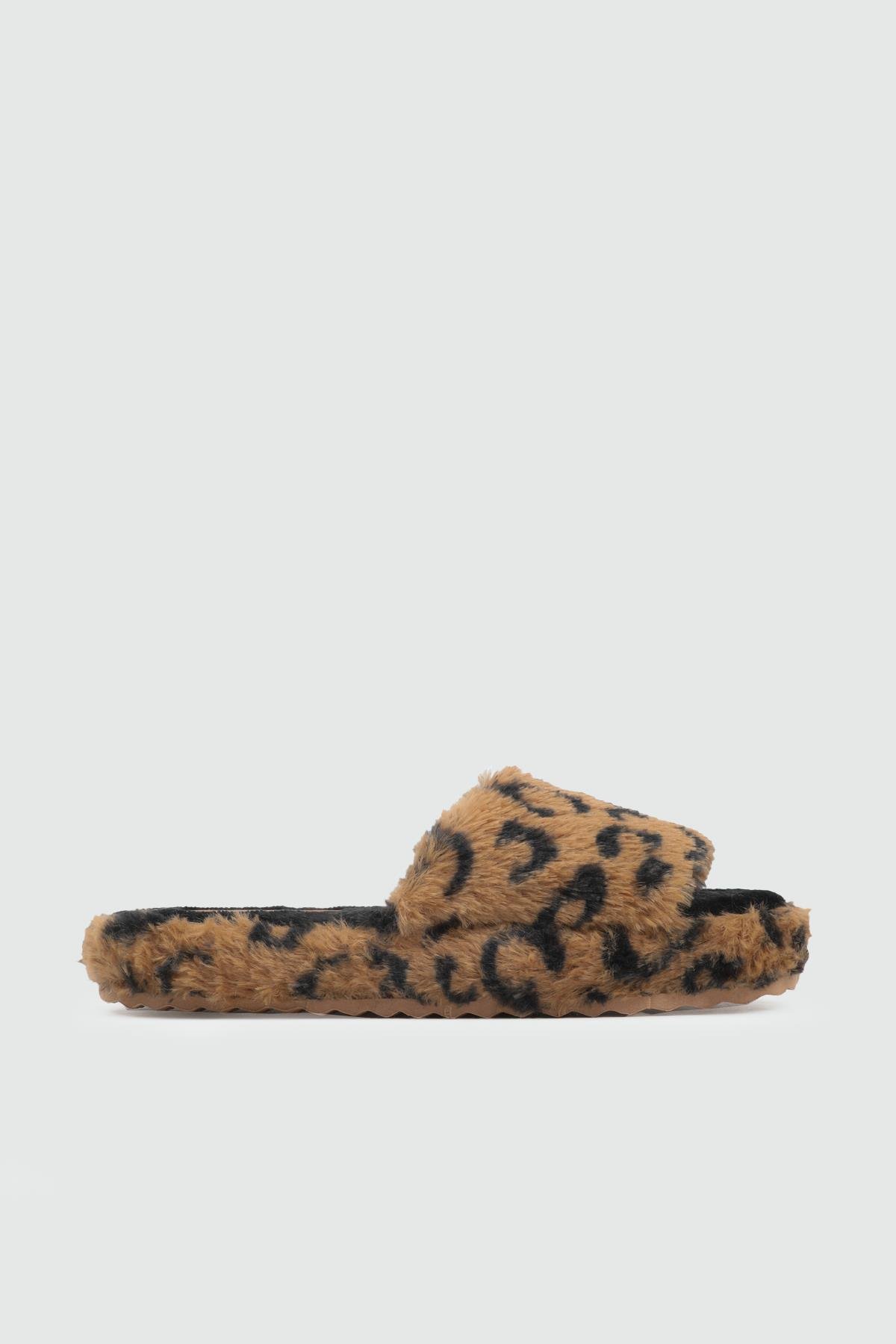 My Bella Leo 25K Kadın Terlik Kahve Leopar