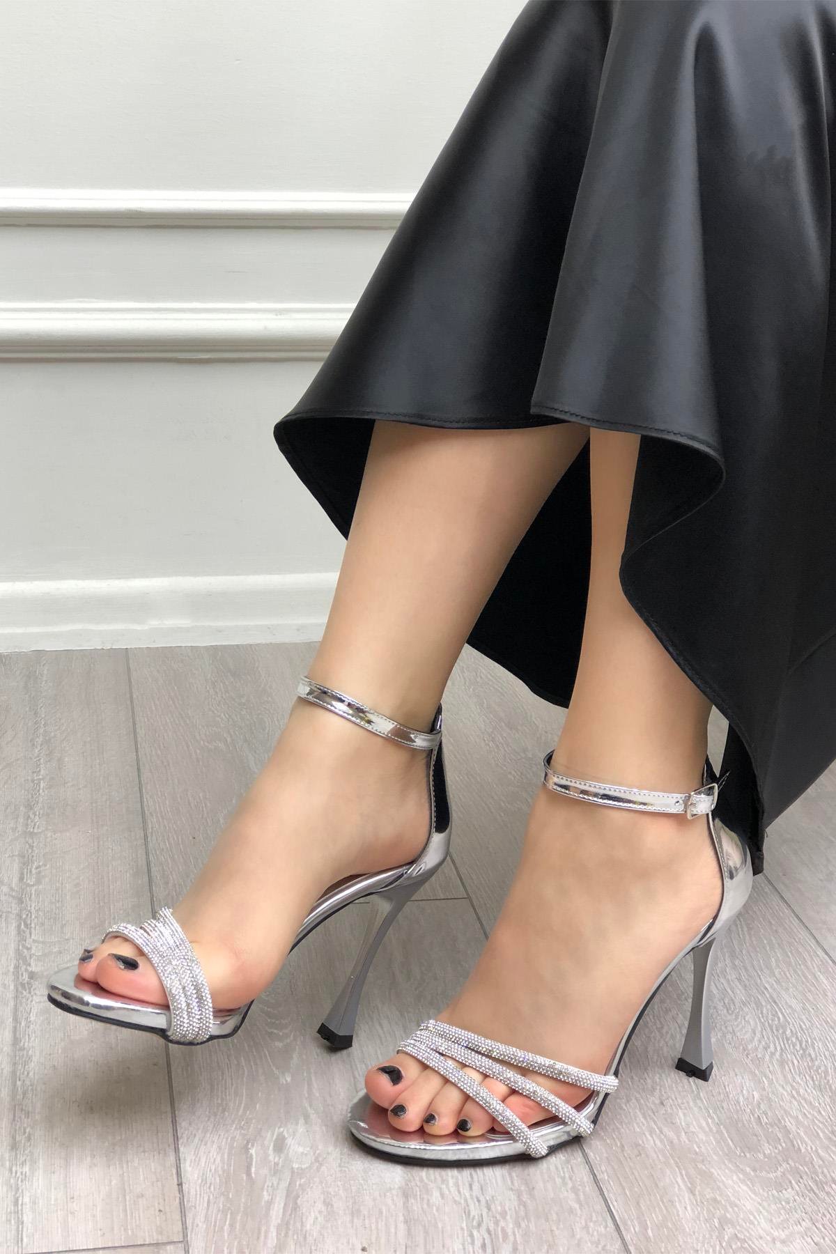 My Bella LUSY Piyeli Kadın Ayakkabı Gümüş Rugan