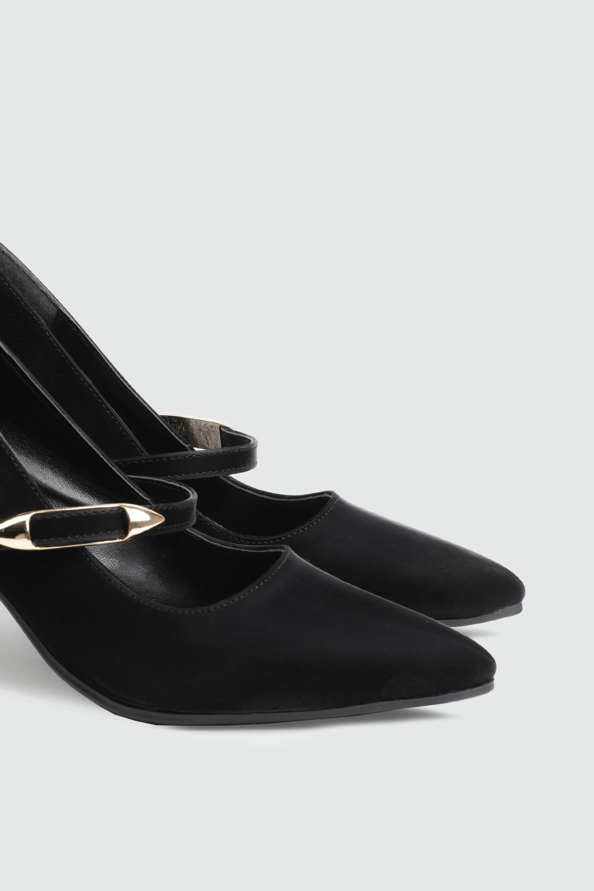 My Bella MHÇ-024 25K İnce Bant Kadın Ayakkabı Siyah Vakum