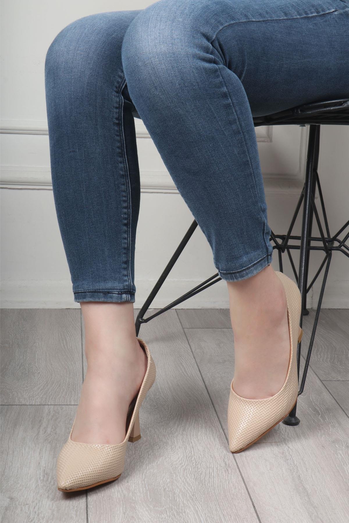 My bella MS-AB20 Baskılı  Kadın Ayakkabı Nut Baskılı