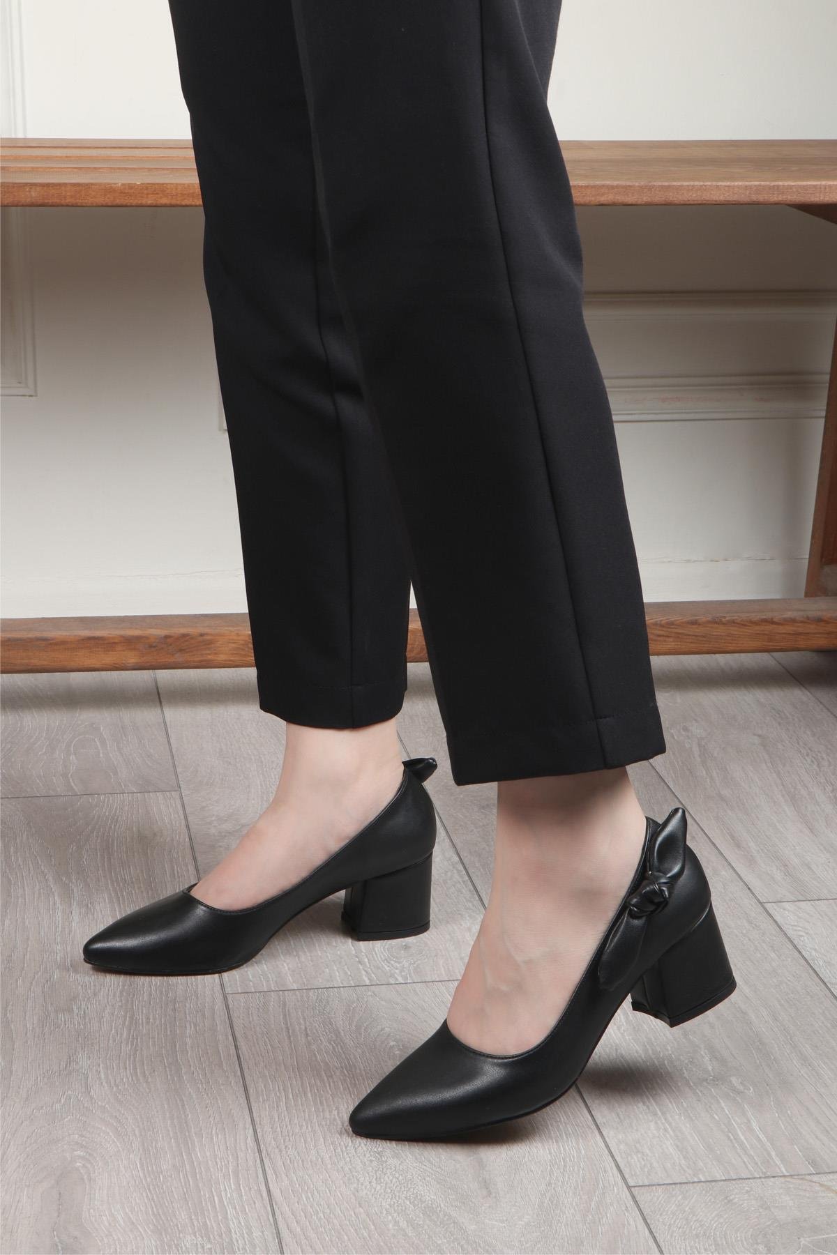 My Bella OŞM-04 Fiyonklu Kadın Ayakkabı Siyah