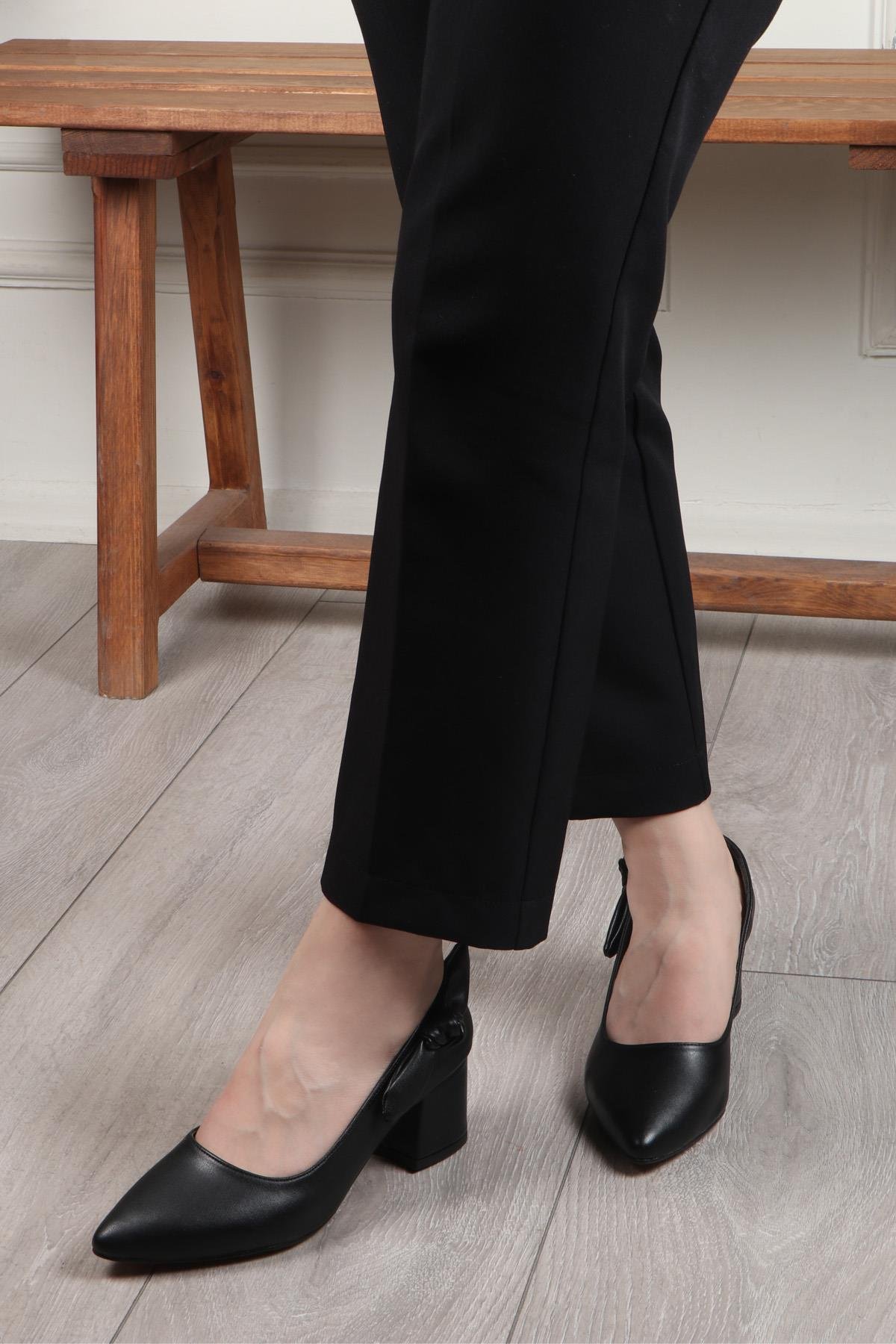 My Bella OŞM-04 Fiyonklu Kadın Ayakkabı Siyah