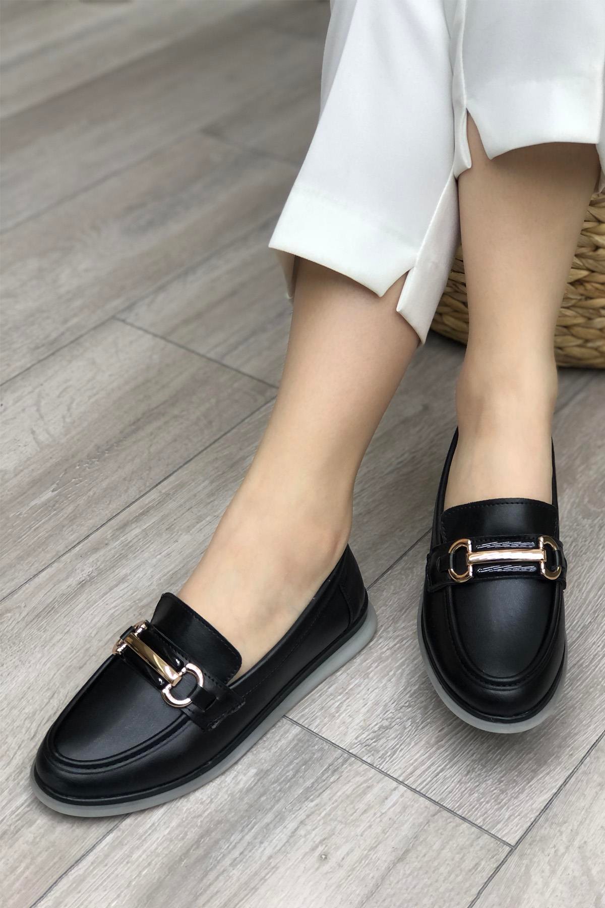 My Bella S-2465 Tokalı Kadın Ayakkabı Siyah