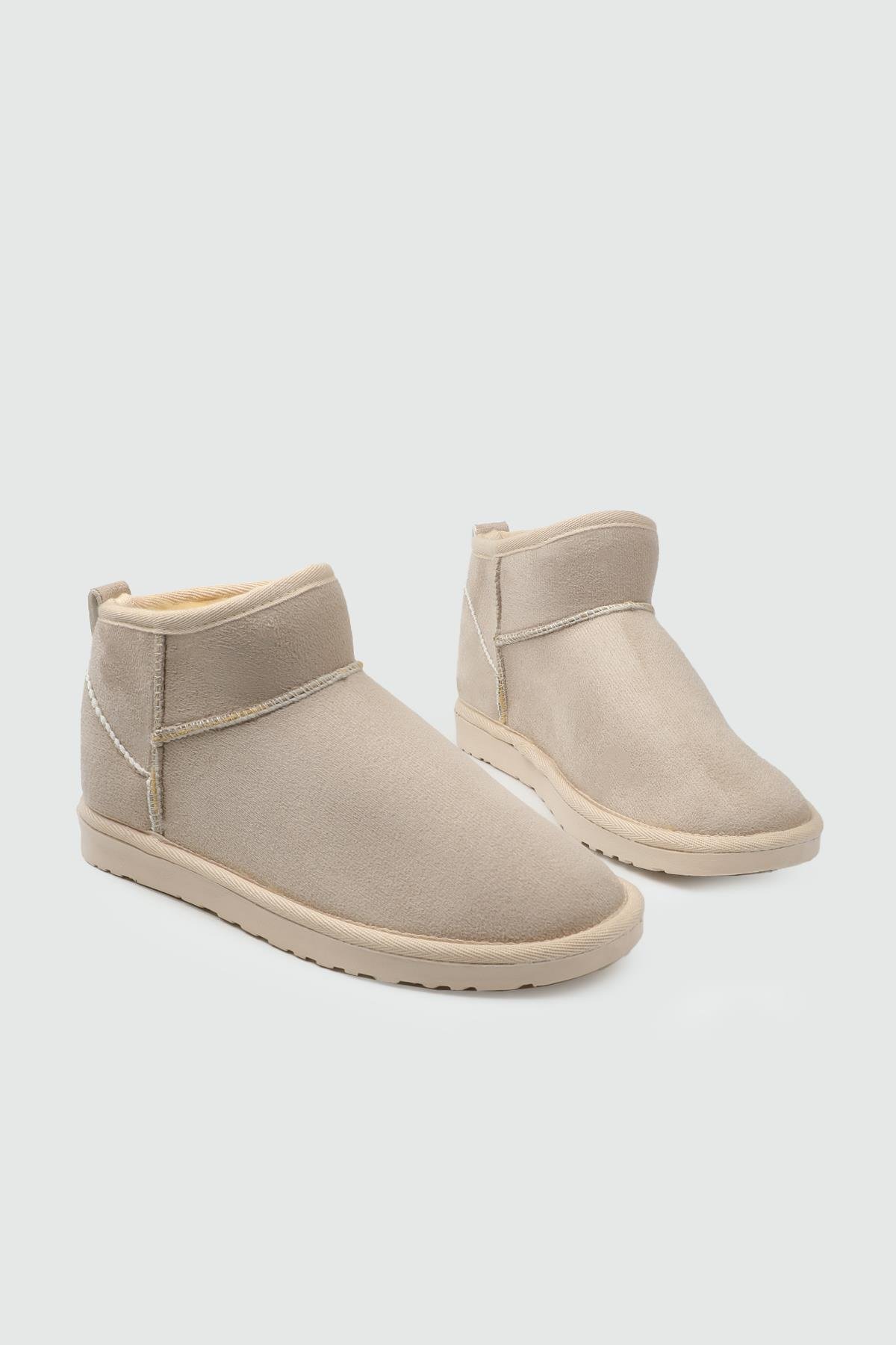 My Bella SDY-19 25K UB İnce Taban UGG Kadın Bot Bej