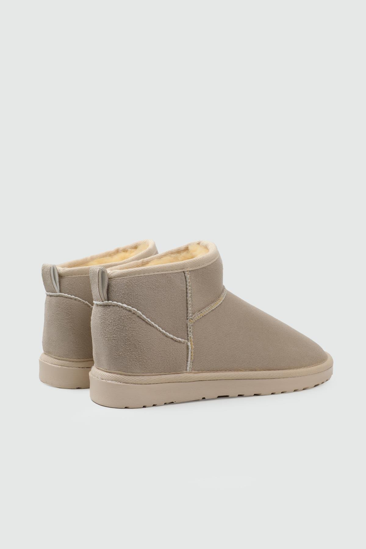My Bella SDY-19 25K UB İnce Taban UGG Kadın Bot Bej