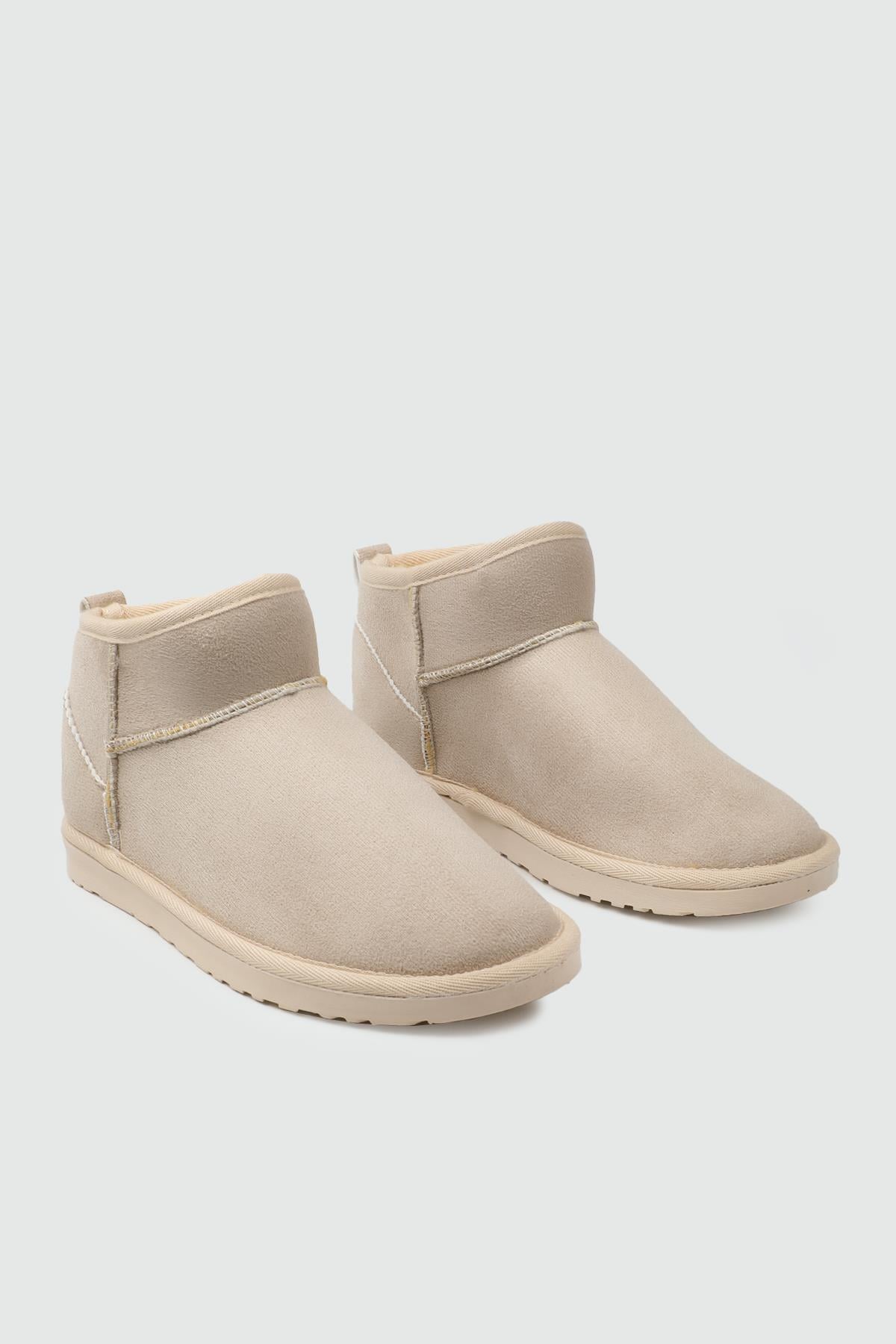 My Bella SDY-19 25K UB İnce Taban UGG Kadın Bot Bej