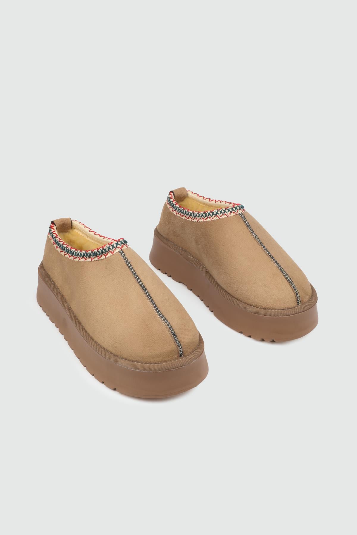 My Bella SDY-50 25K KB Kalın Taban UGG Kadın Bot Vizon