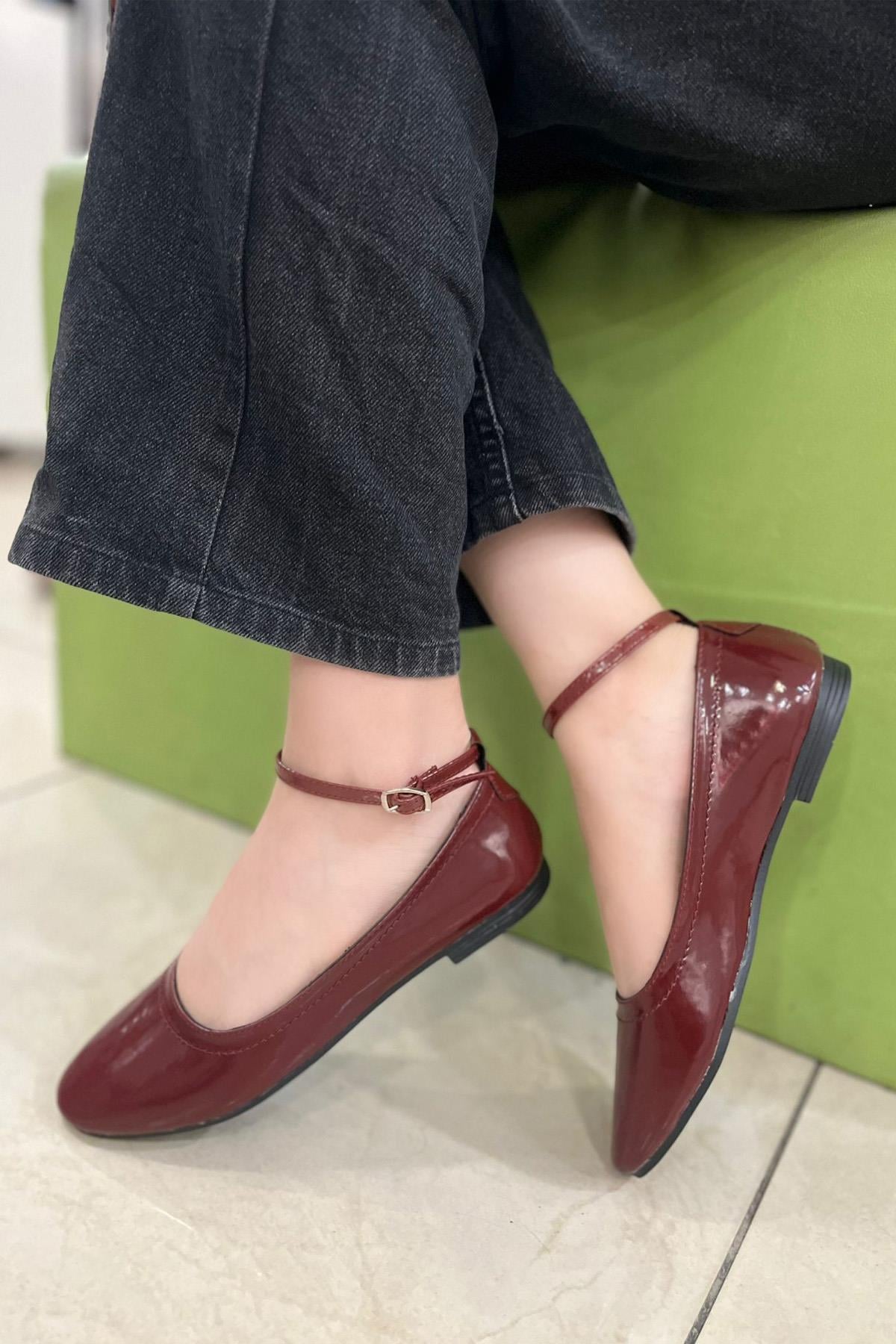 My Bella SDY-502 BTB Kadın Ayakkabı Bordo Rugan