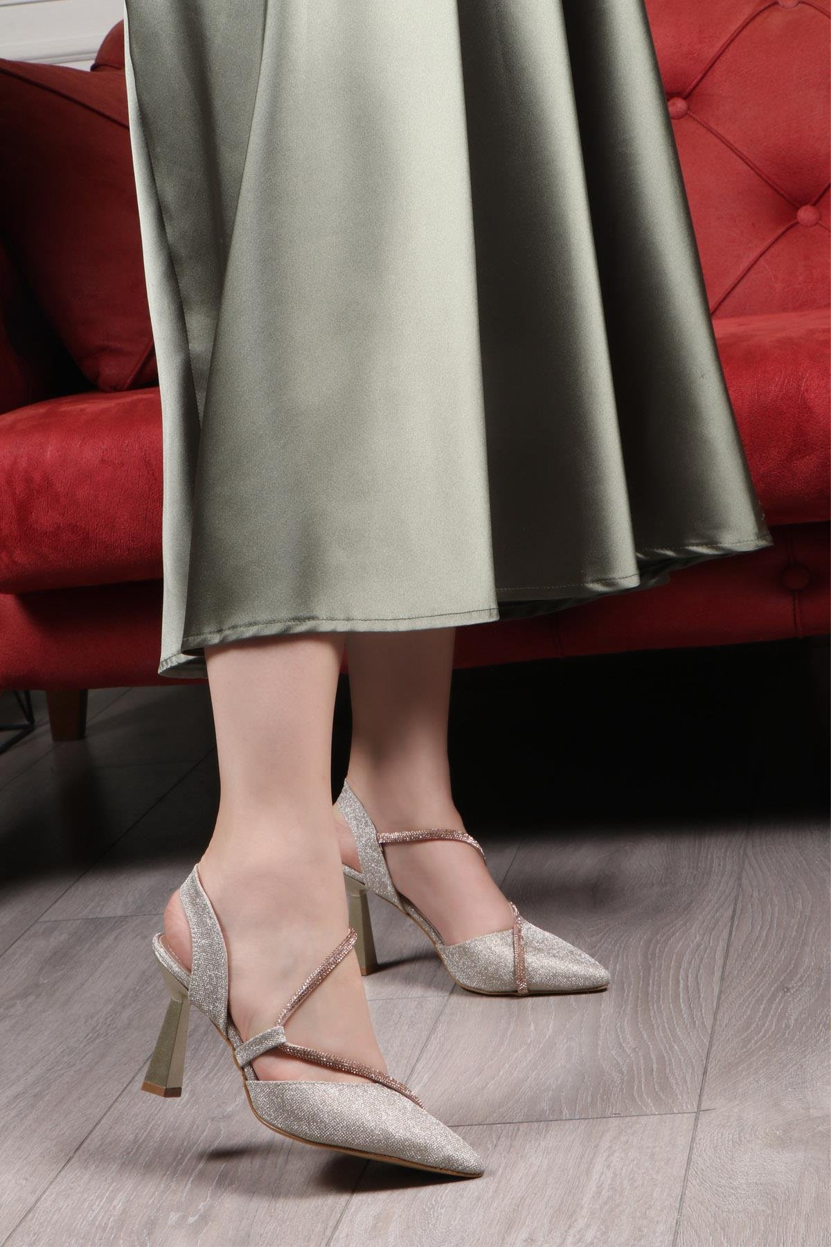 My Bella SP-826 Kadeh Topuk Kadın Ayakkakbı Altın